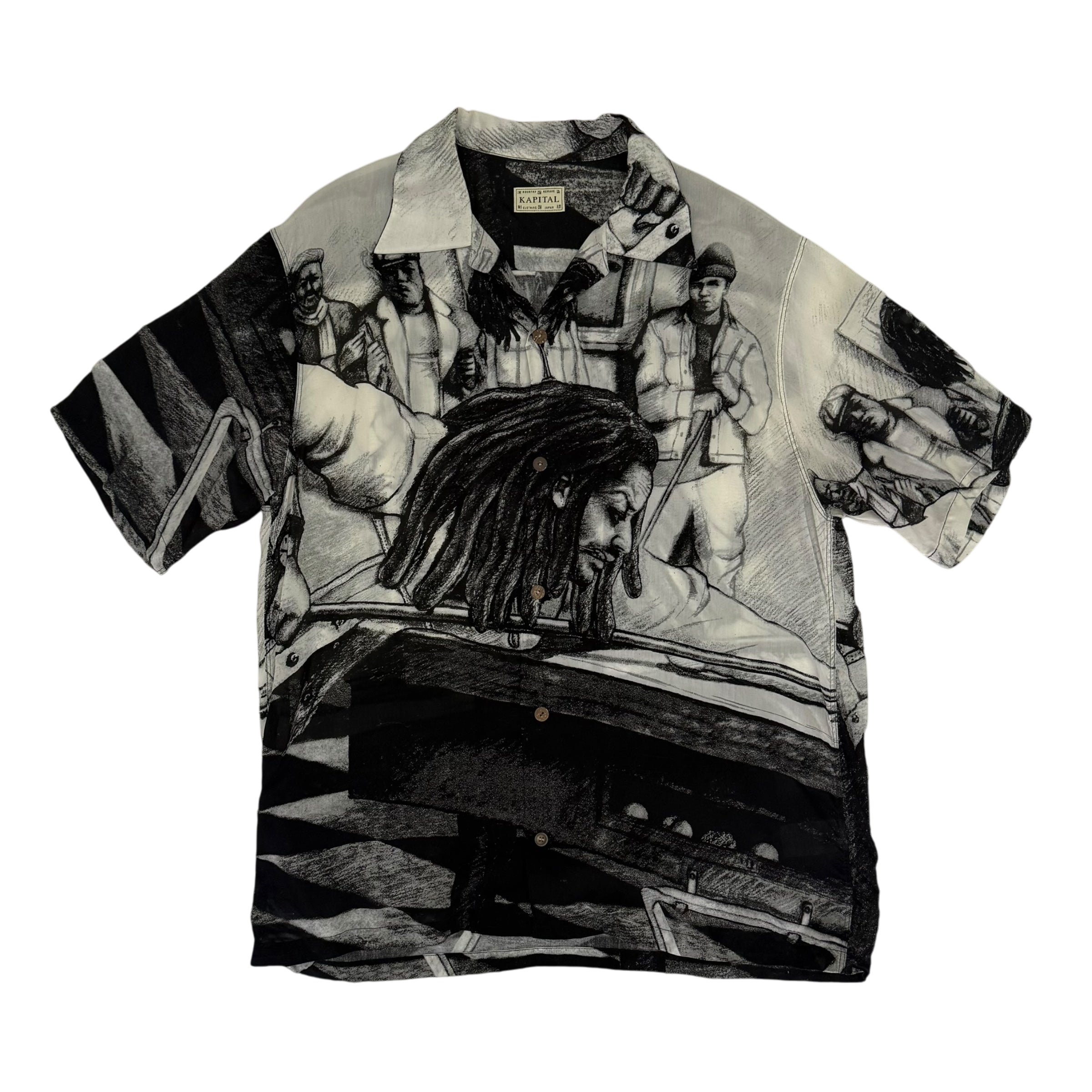 Kapital SS19 Bob Marley Camp-Collar Printed Rayon SS Shirt (Size 4)