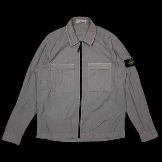 Stone Island Zip Up Utility Overshirt Grey (Size XL)