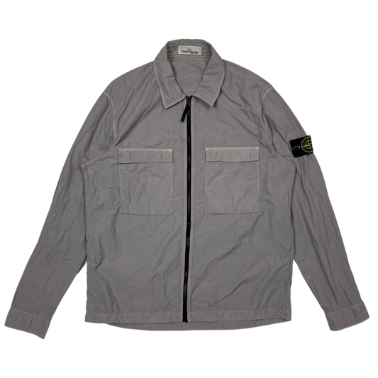 Stone Island Zip Up Utility Overshirt Grey (Size XL)