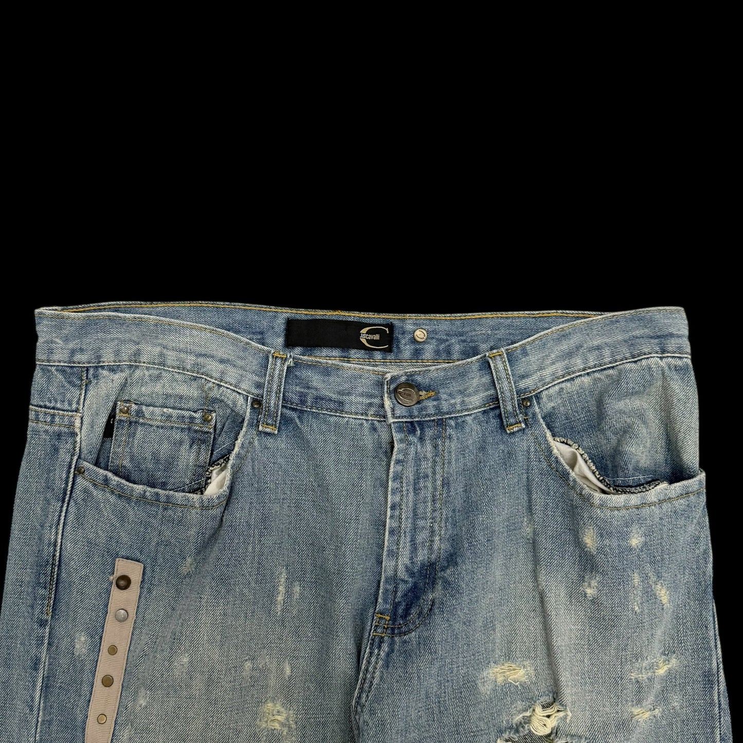 Cavalli 2000s Bootcut Distressed Jeans (Size 34”)