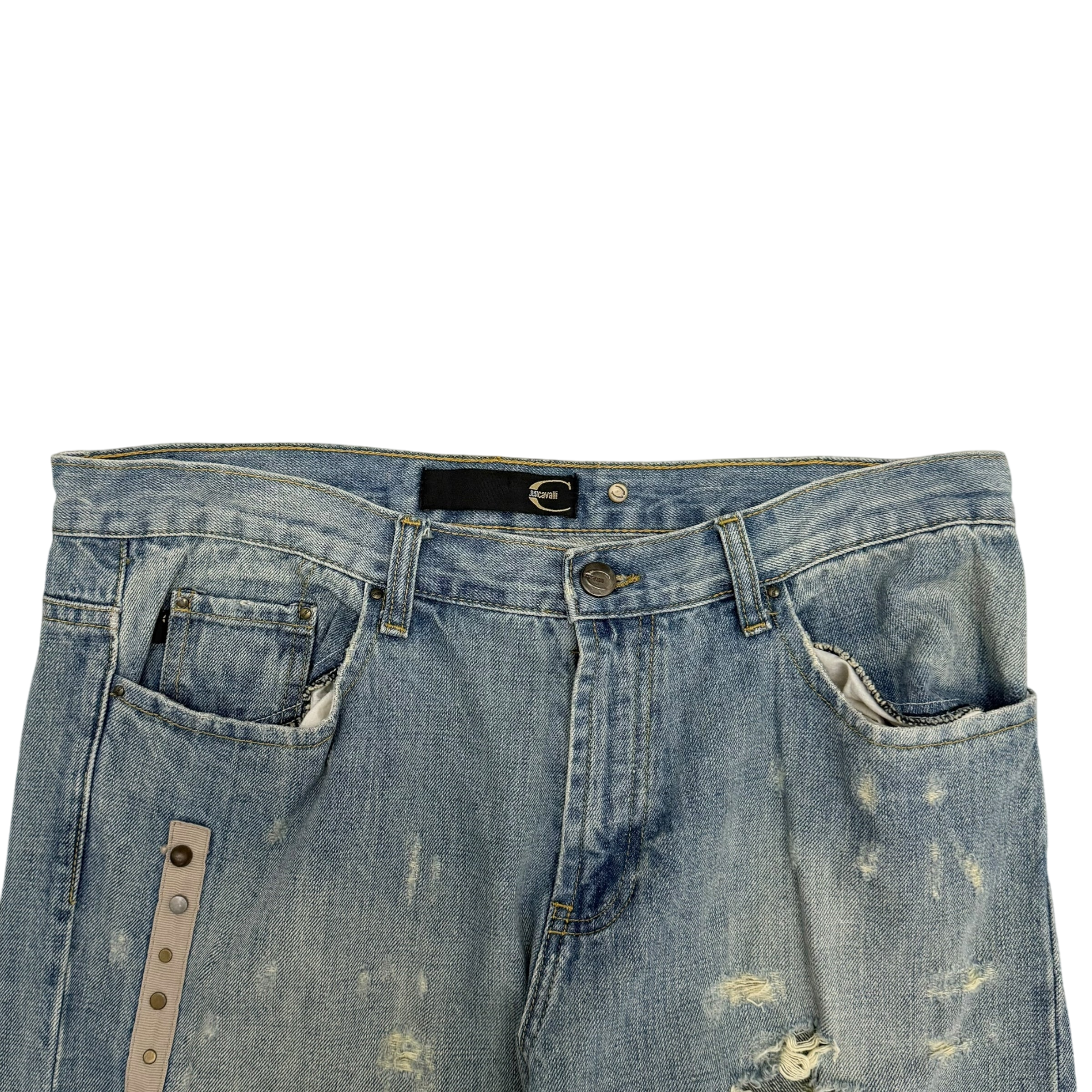 Cavalli 2000s Bootcut Distressed Jeans (Size 34”)