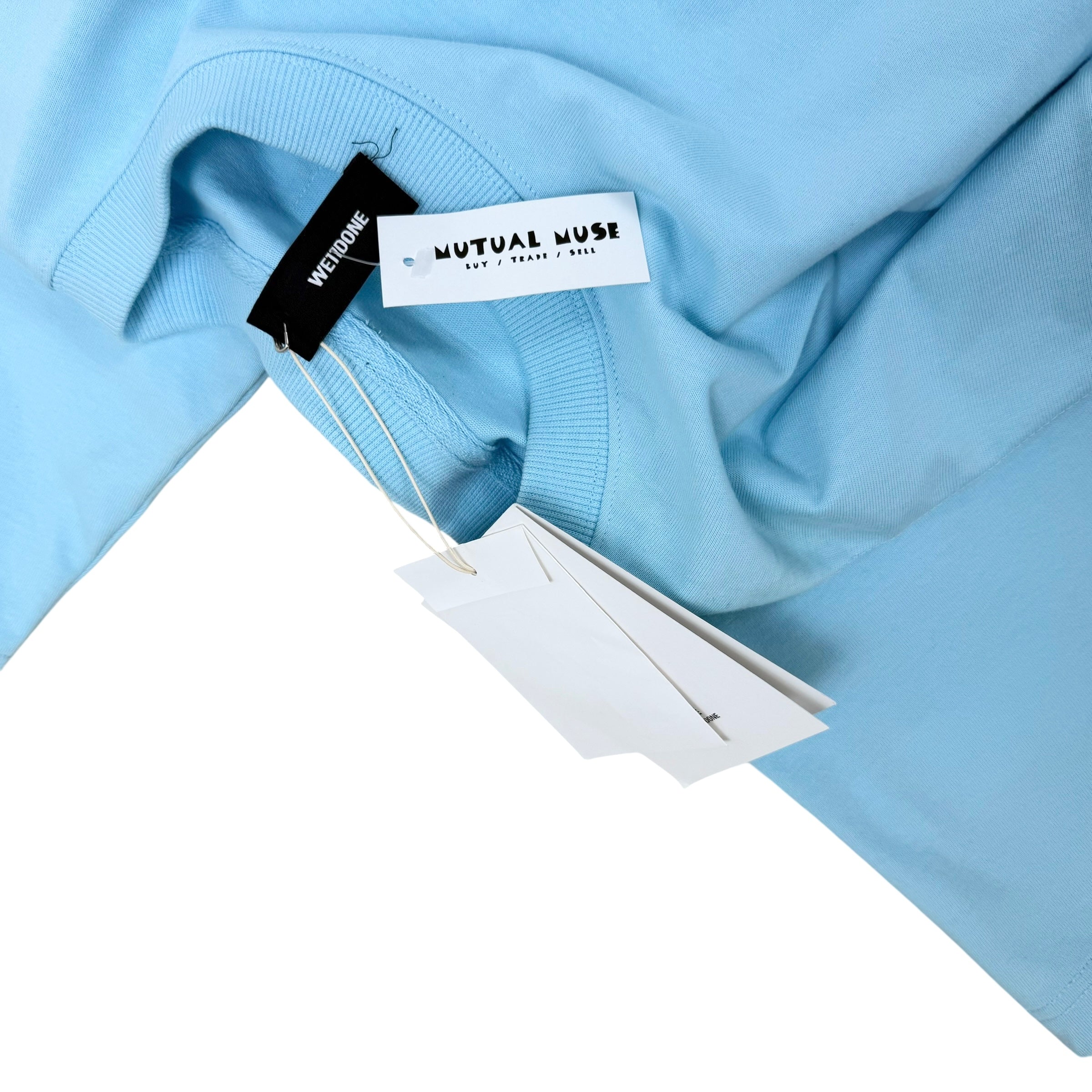 We11done Back Logo Oversized Heavy T-Shirt Sky Blue (Fits L-XL)