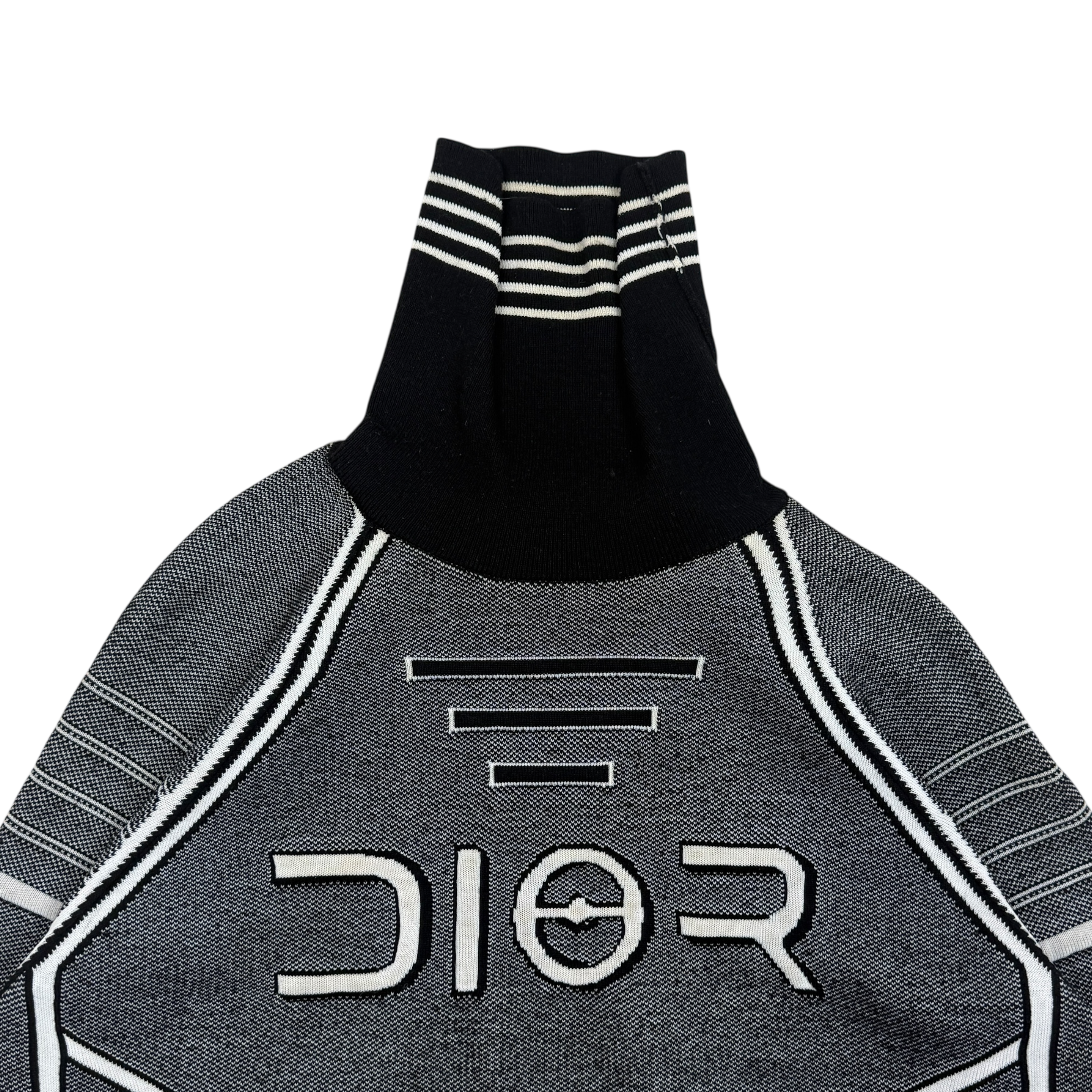 Dior Homme x Hajime Sorayama Technical Wool Turtleneck Sweatshirt Black/Grey (Size XL)