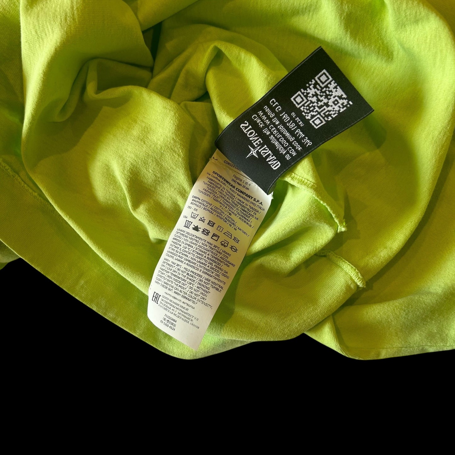 Stone Island Long Sleeve T Shirt Acid Green (Fits XL)