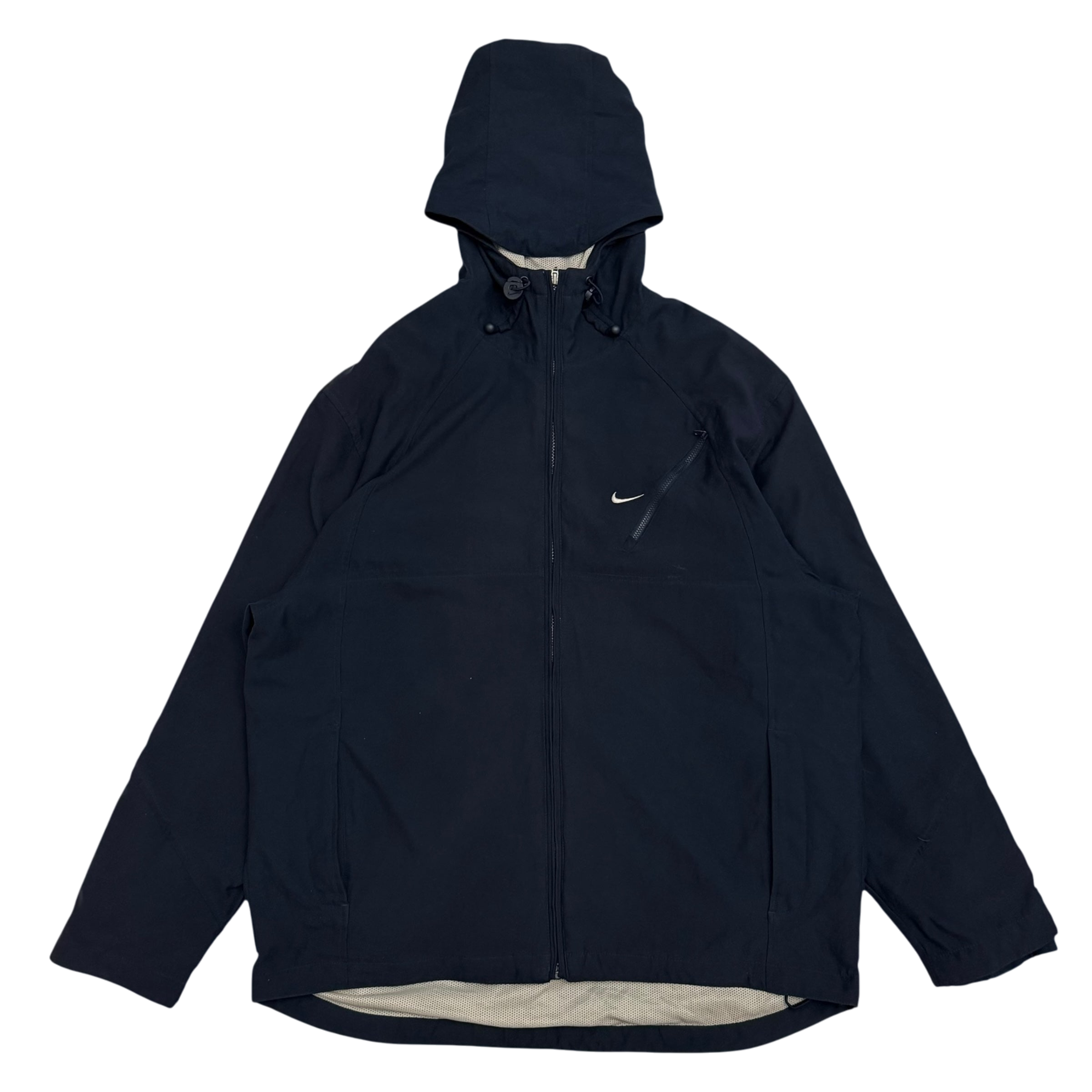 Nike 00s Technical Zip Hooded Jacket Navy (Size L)