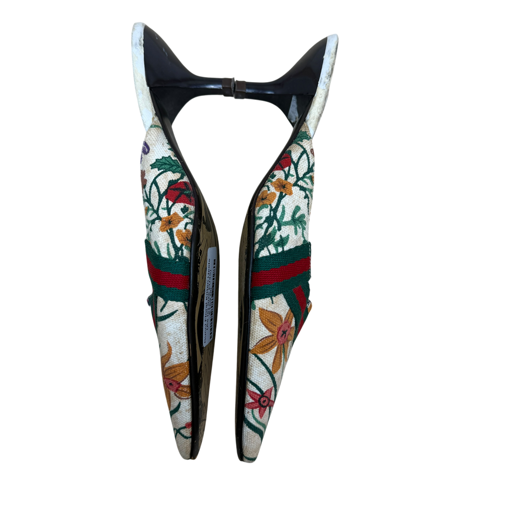Gucci Floral Kitten Heels (As Is) Size EU35)