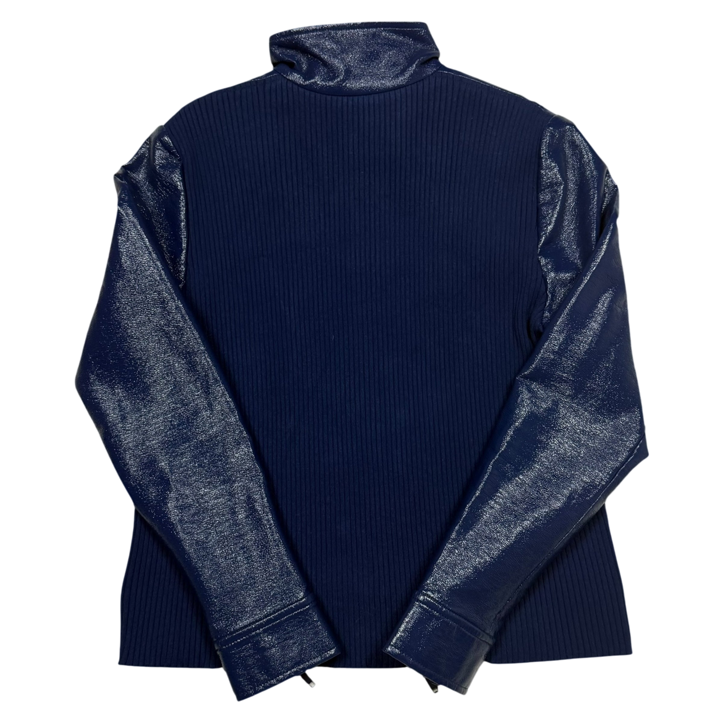 Courrèges FW22 Funnel-Neck Vinyl Jacket Blue (Fits M-L)