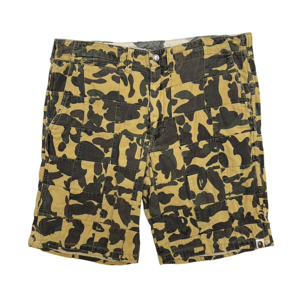 Bape (A Bathing Ape) Camo Patchwork Shorts (Size M)