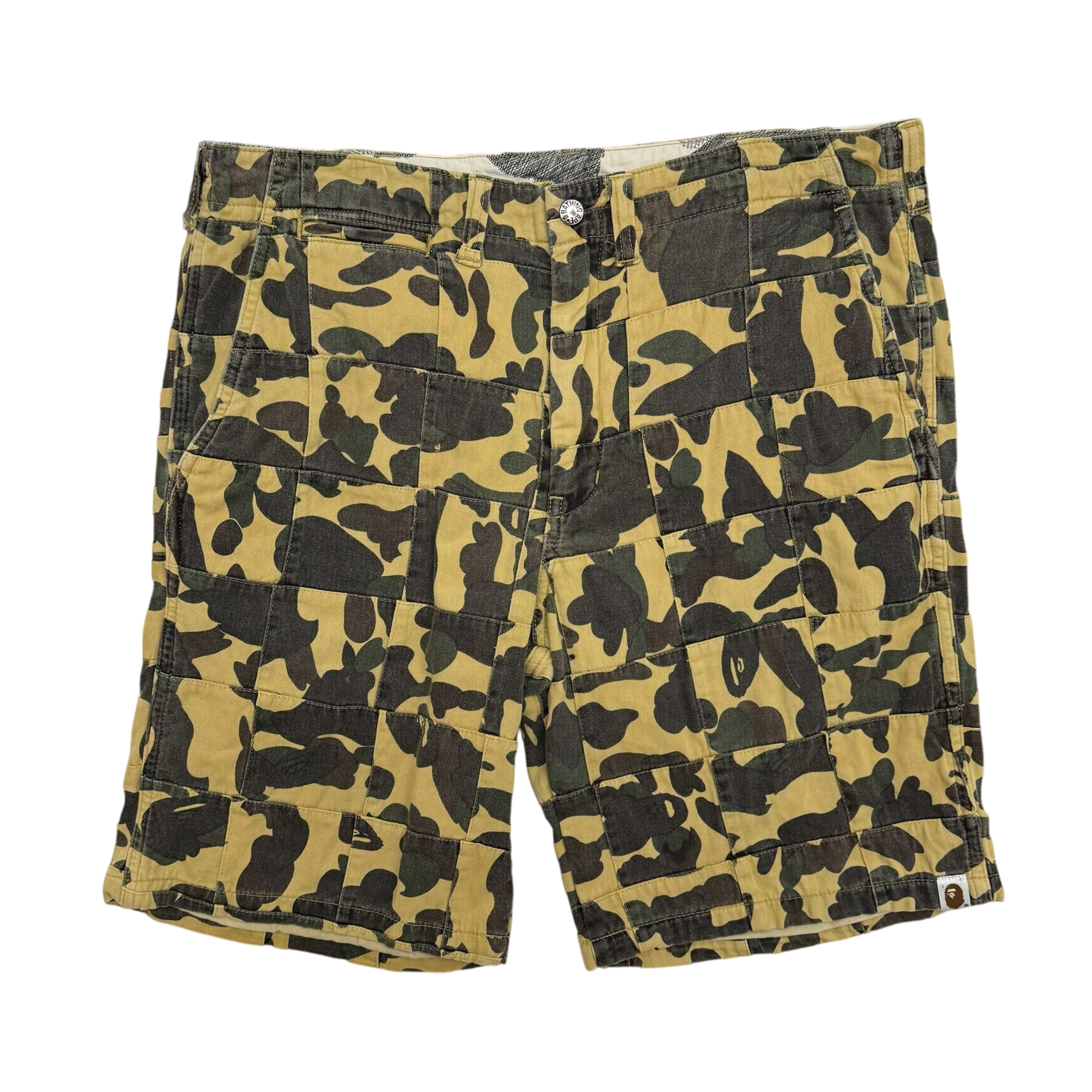 Bape (A Bathing Ape) Camo Patchwork Shorts (Size M)