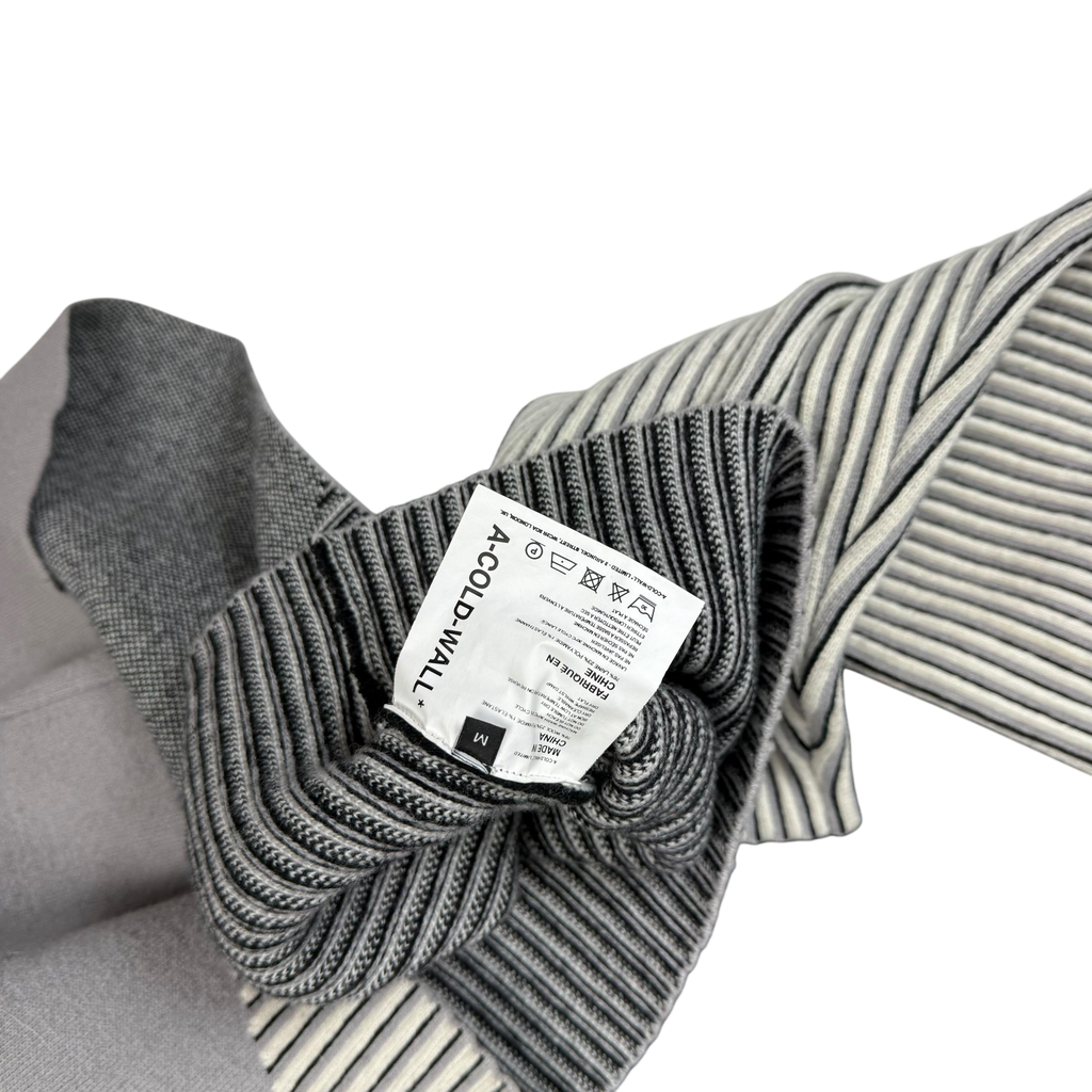 A-COLD-WALL* Block Oversized Heavyweight Wool Blend Knit Sweatshirt Grey / Black (Size M)