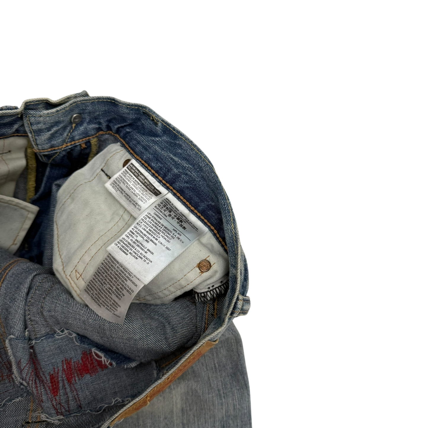 Levi’s 513 Custom Patchwork Jeans (Size 31”)