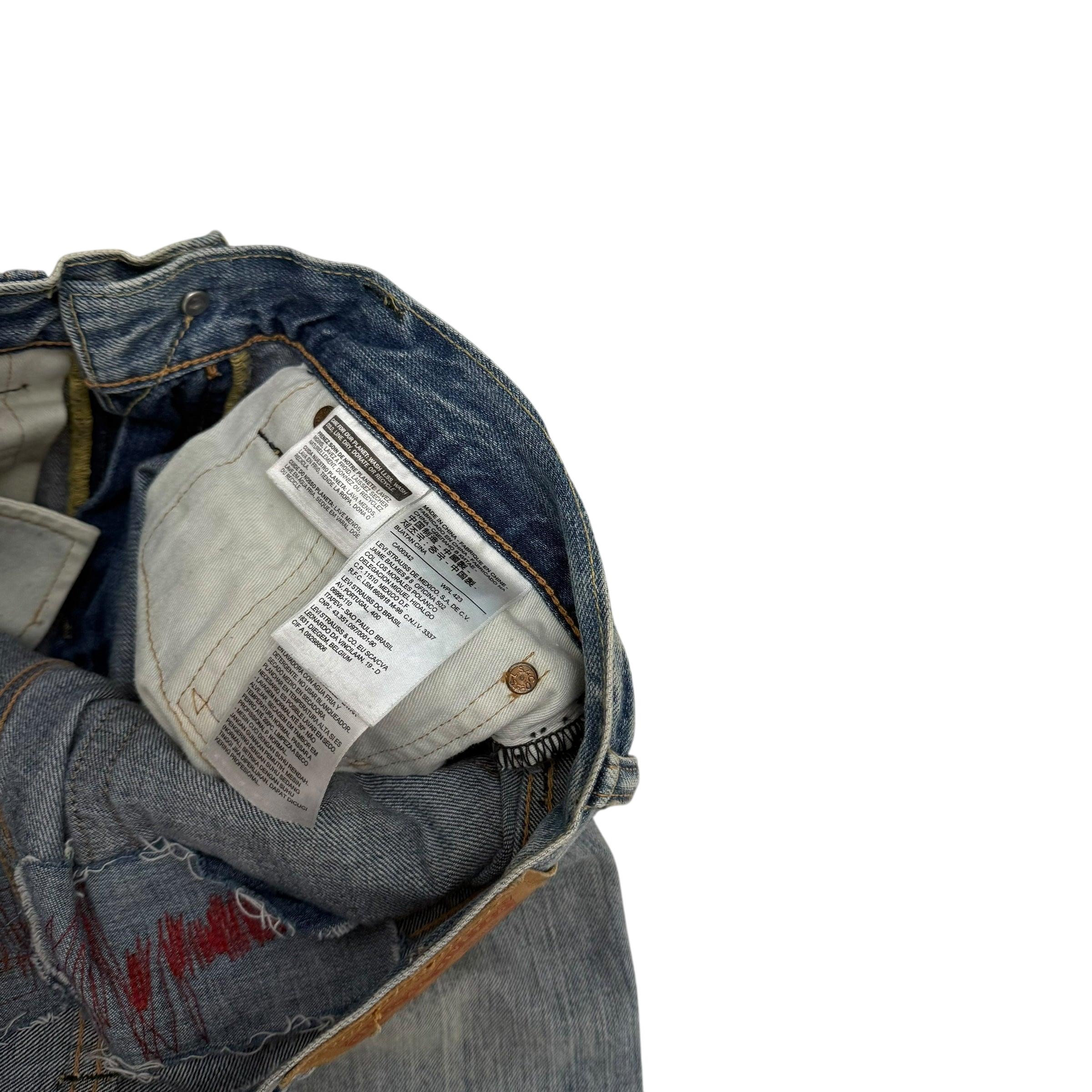 Levi’s 513 Custom Patchwork Jeans (Size 31”)