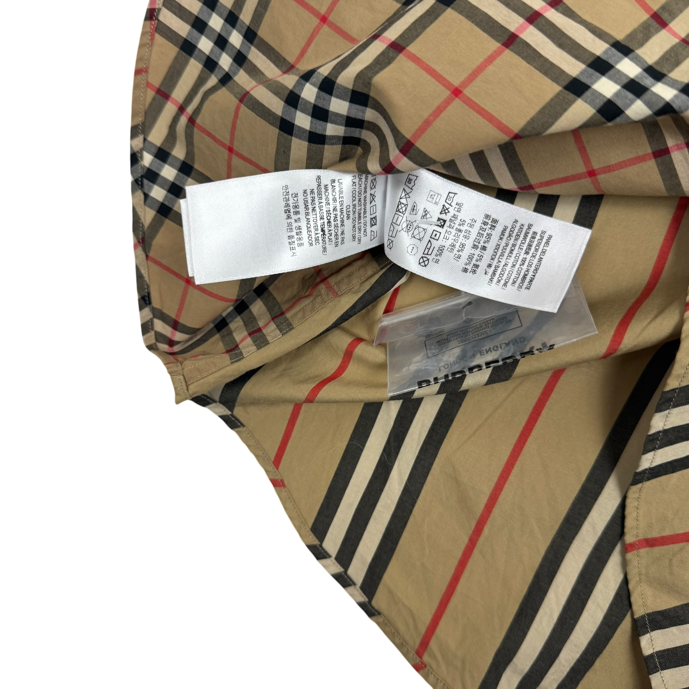 Burberry Patchwork Nova Check Long Sleeve Shirt (Size L)