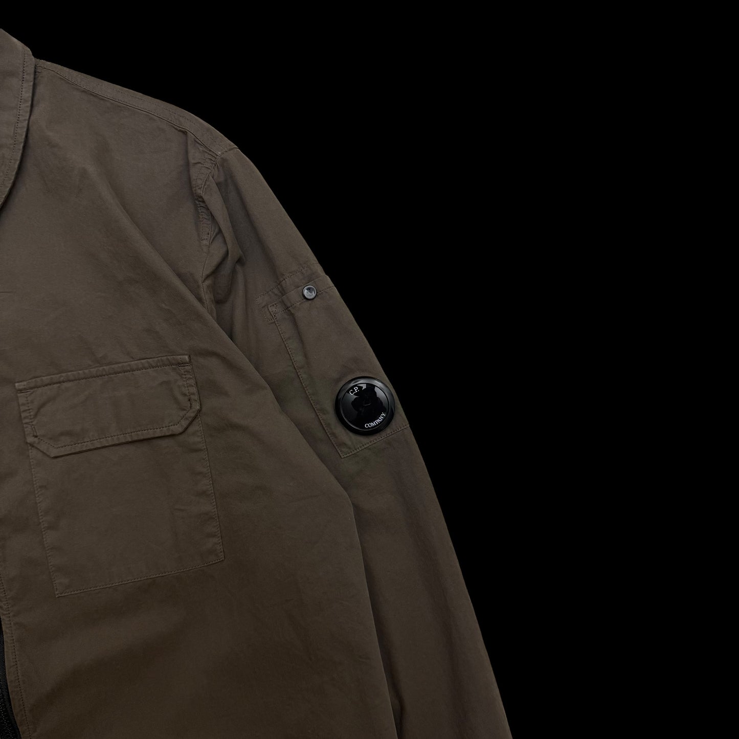 C.P. Company Gabardine Pocket Lens Overshirt Brown (Fits L-XL)