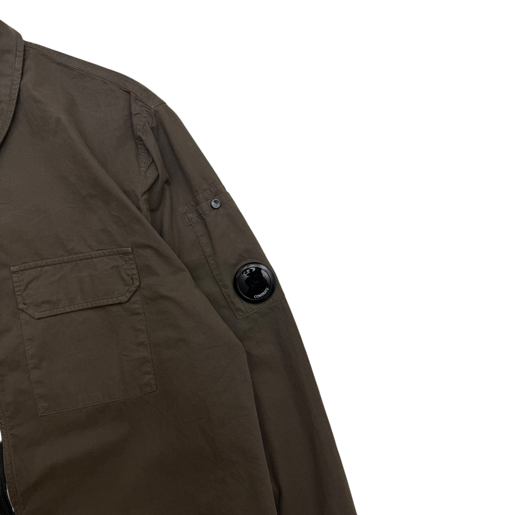 C.P. Company Gabardine Pocket Lens Overshirt Brown (Fits L-XL)