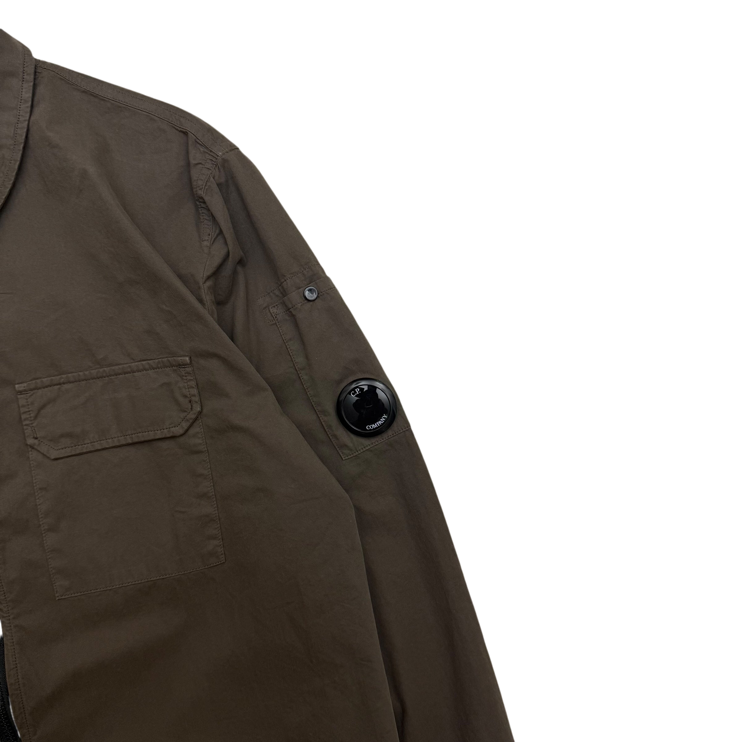 C.P. Company Gabardine Pocket Lens Overshirt Brown (Fits L-XL)