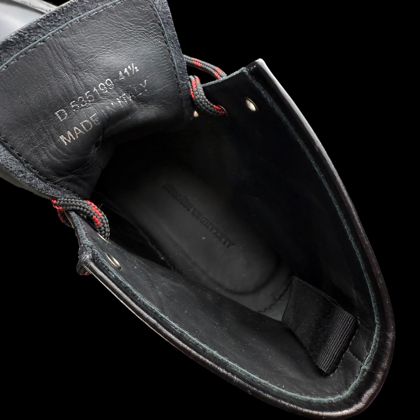 Alexander McQueen Oversized Sole Combat Leather Boots Black (fits US8.5-9)