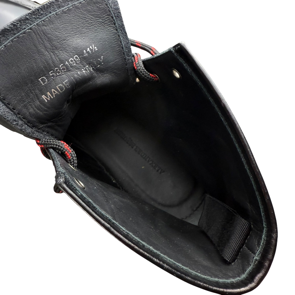 Alexander McQueen Oversized Sole Combat Leather Boots Black (fits US8.5-9)