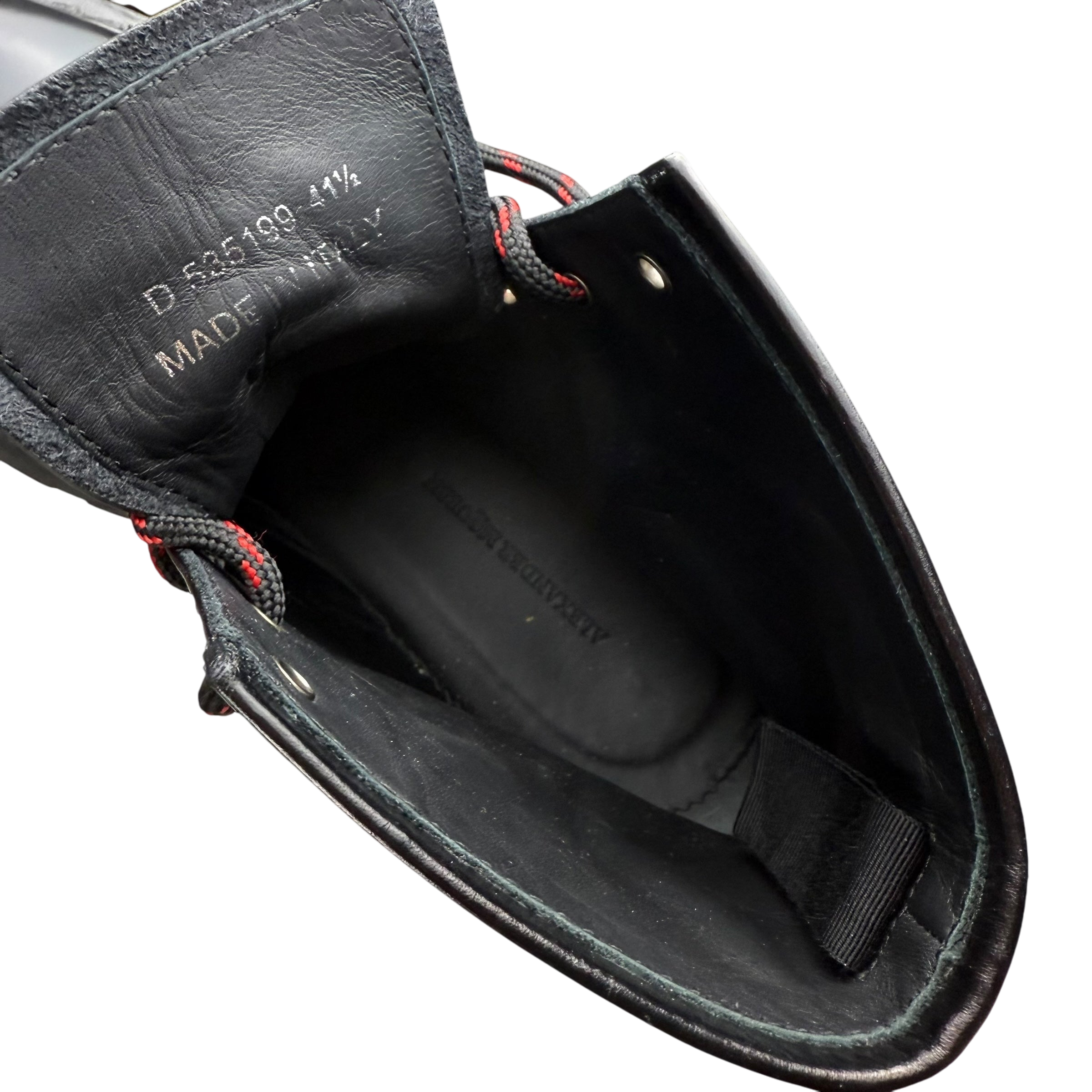 Alexander McQueen Oversized Sole Combat Leather Boots Black (fits US8.5-9)