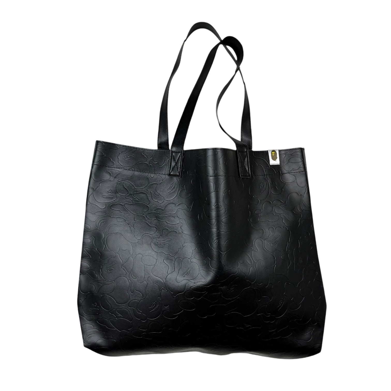 BAPE (A Bathing Ape) Solid Camo Faux Leather Tote Bag Black