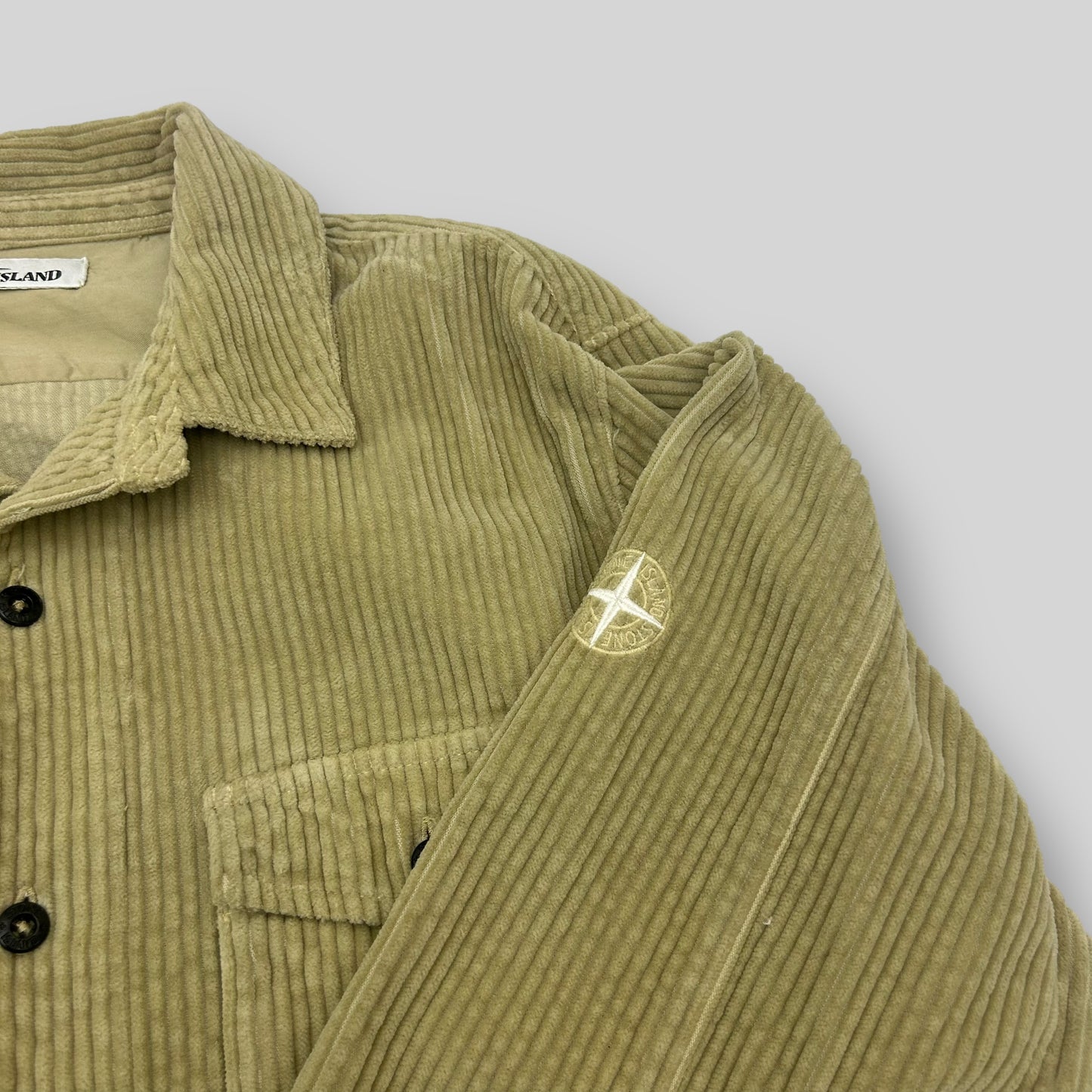 Stone Island Corduroy Long Sleeve Shirt Beige (Fits L)