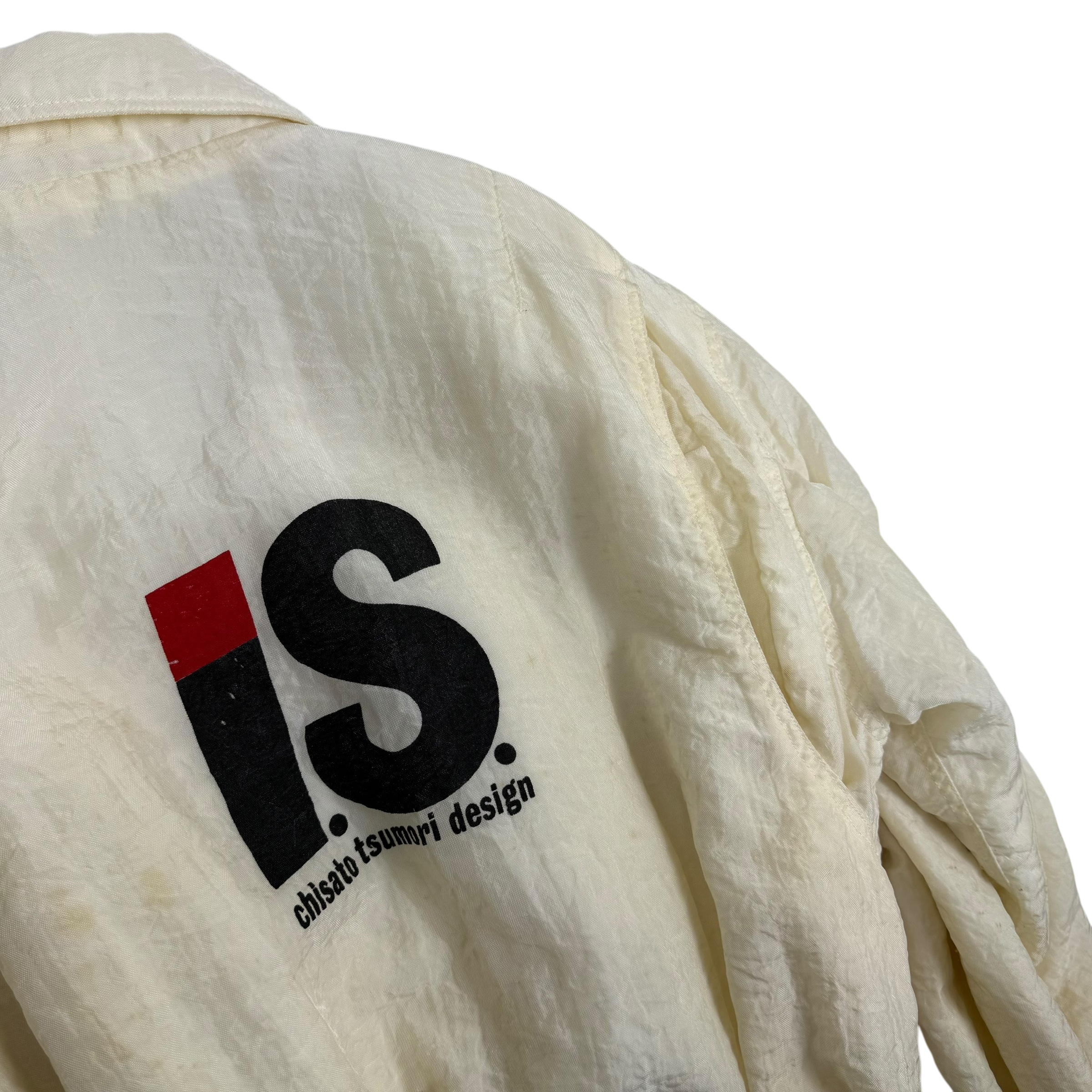 Issey Miyake Tsumori Chisato Sport 80s Padded Bomber Jacket Cream (Fits S-L)
