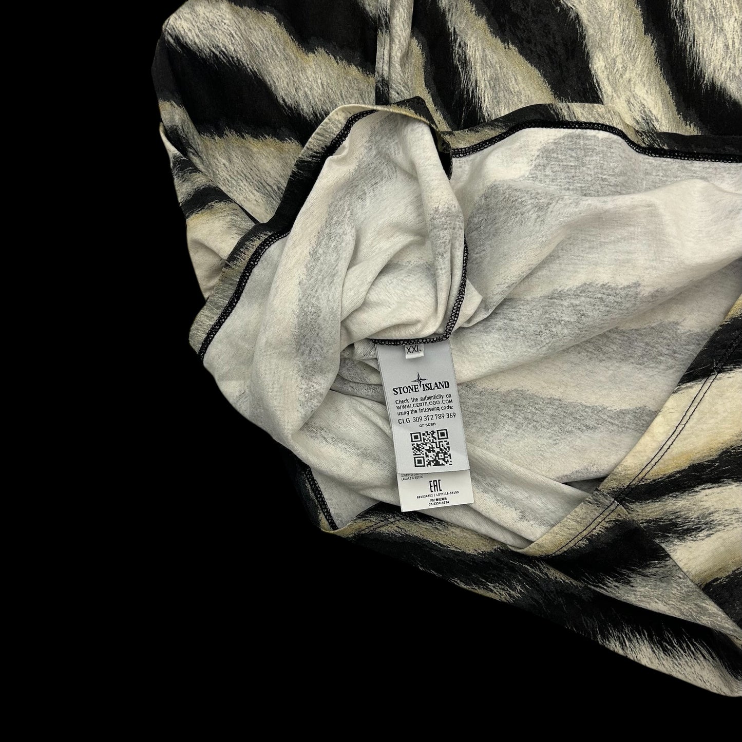 Stone Island Zebra Print Long Sleeve T-Shirt (Fits XL)