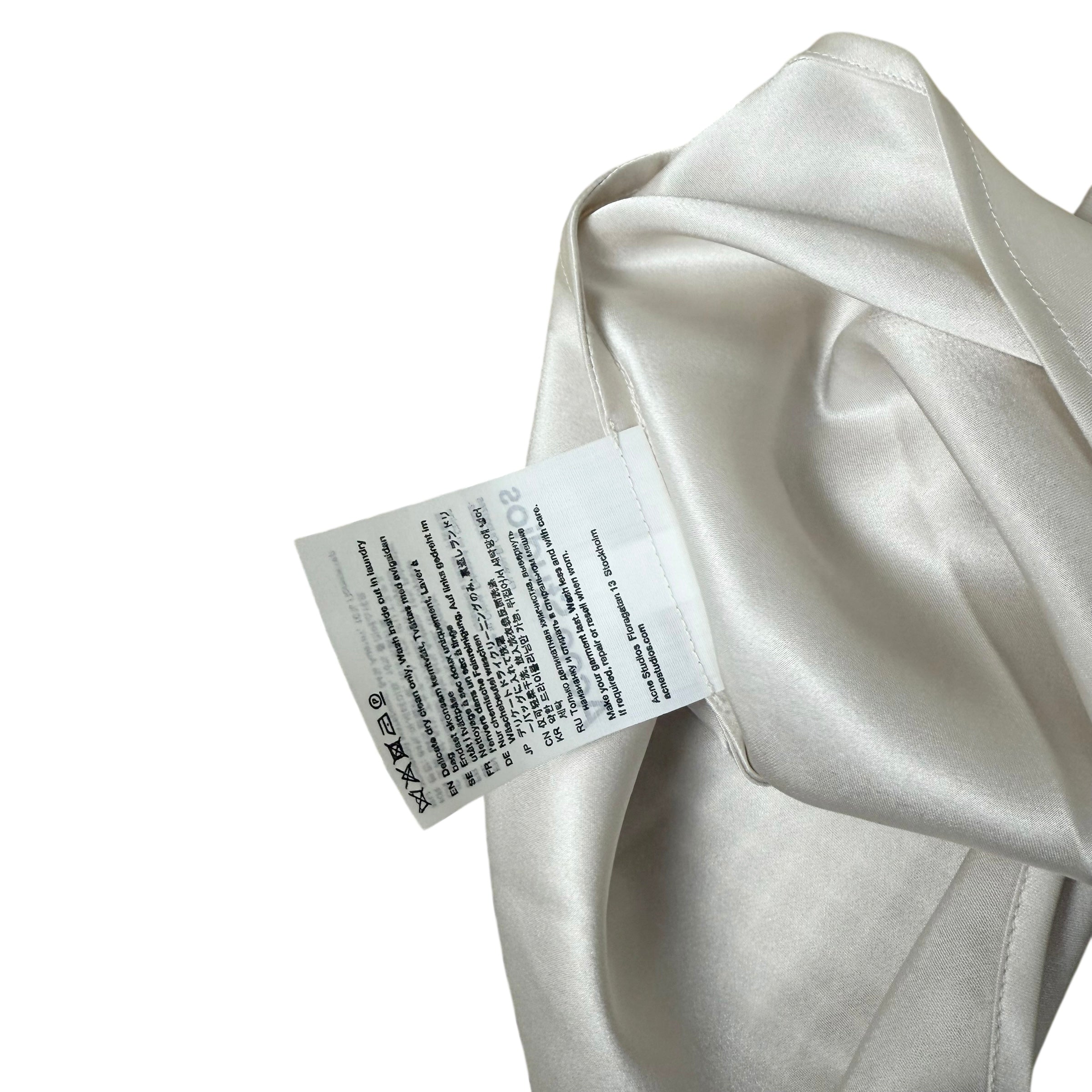 Acne Studios White Satin Tie Top (Size 38)