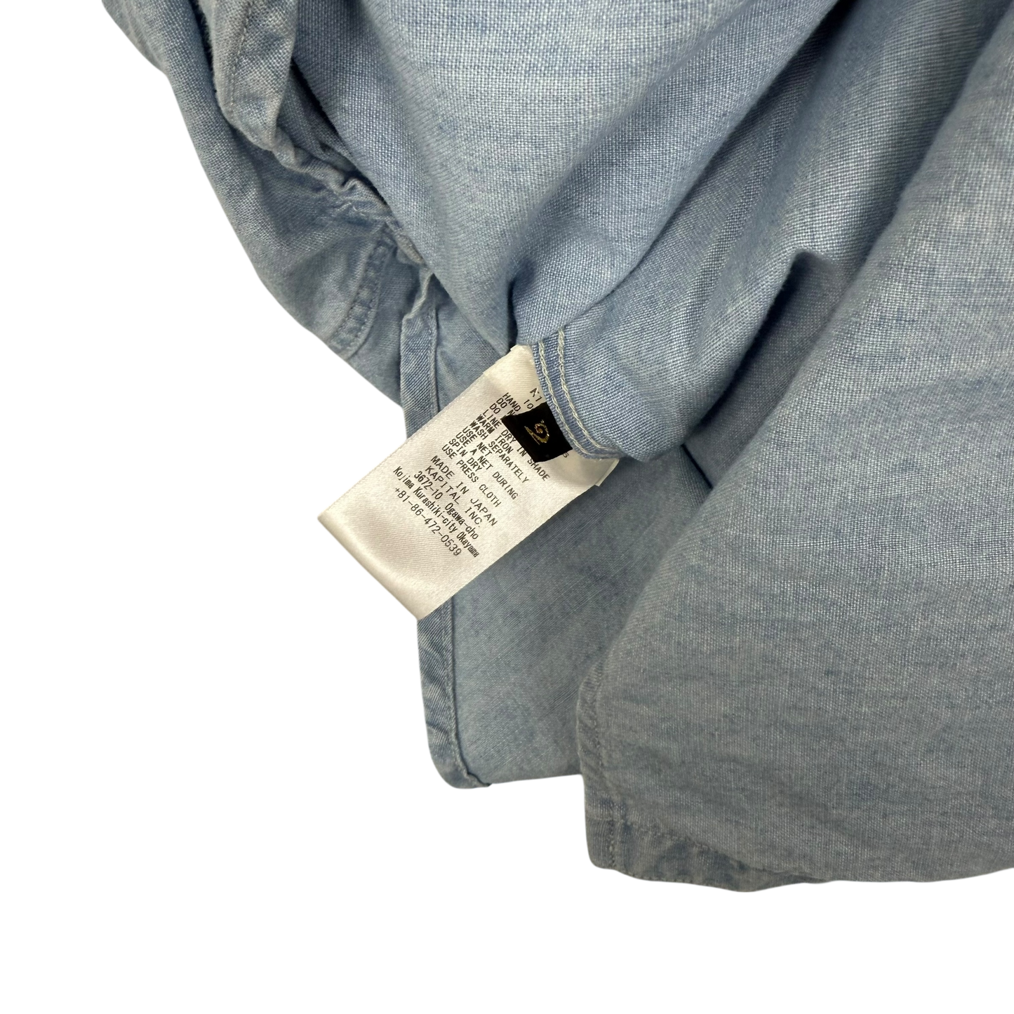 Kapital SS19 Cat Embroidered Cotton-Chambray Shirt Blue (Fits S-M)