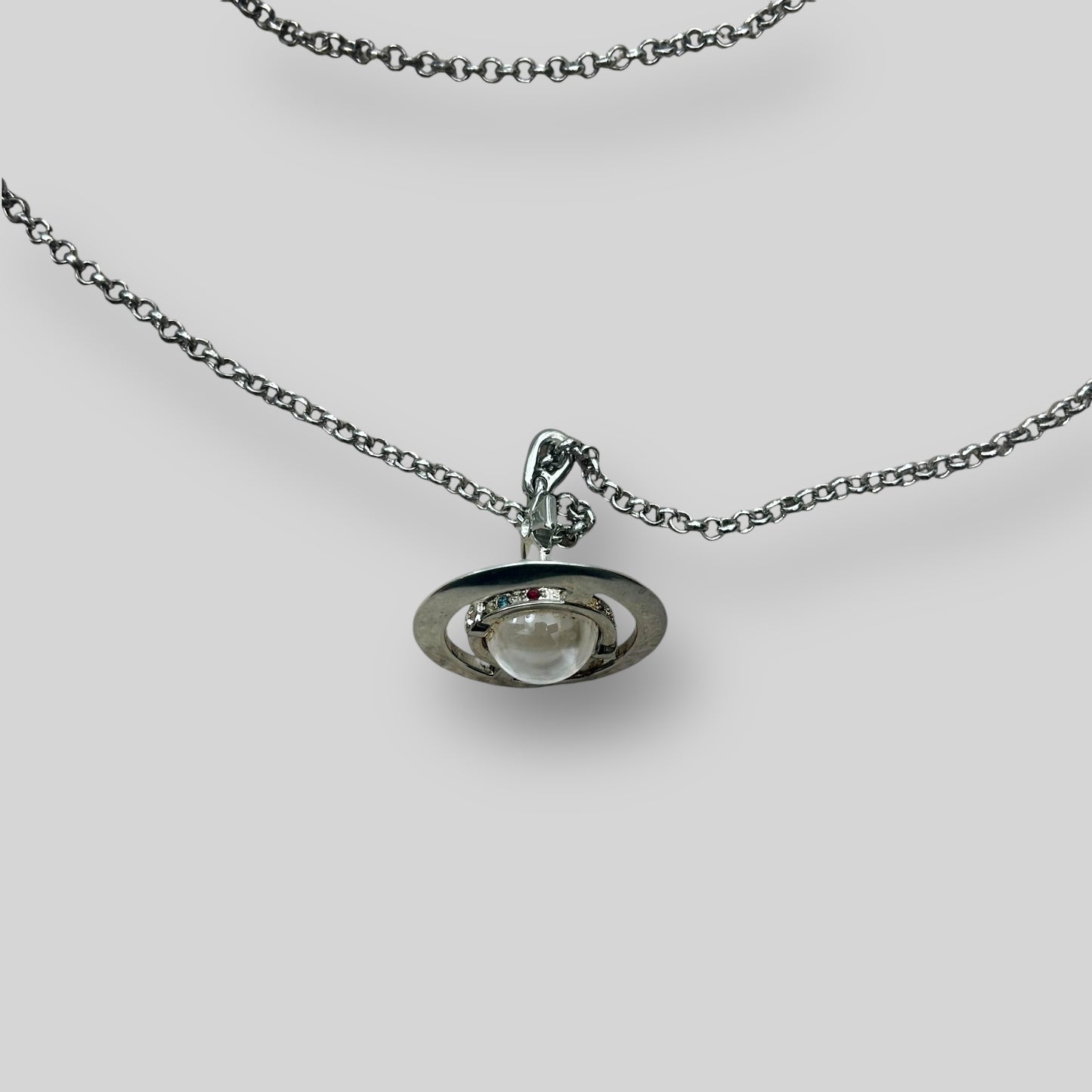 Vivienne Westwood Giant 3D Orb Necklace Silver