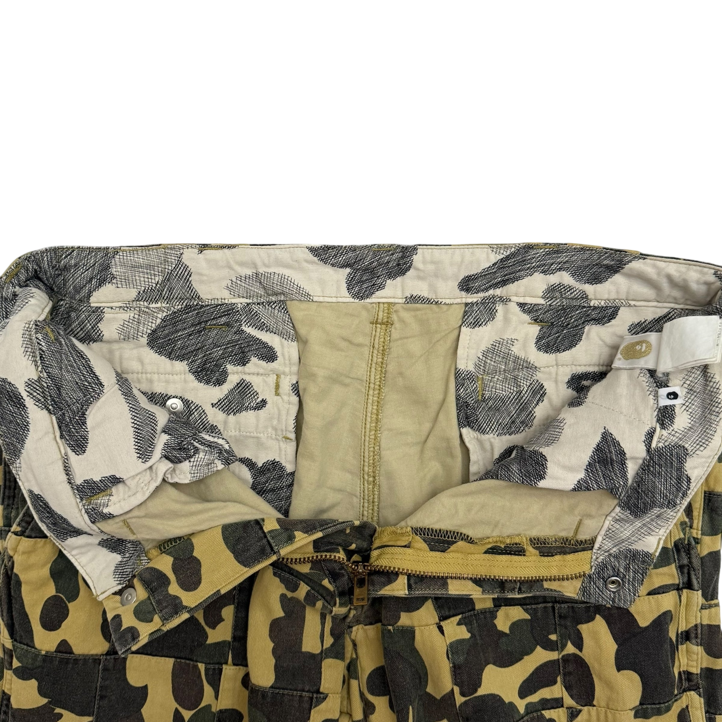 Bape (A Bathing Ape) Camo Patchwork Shorts (Size M)