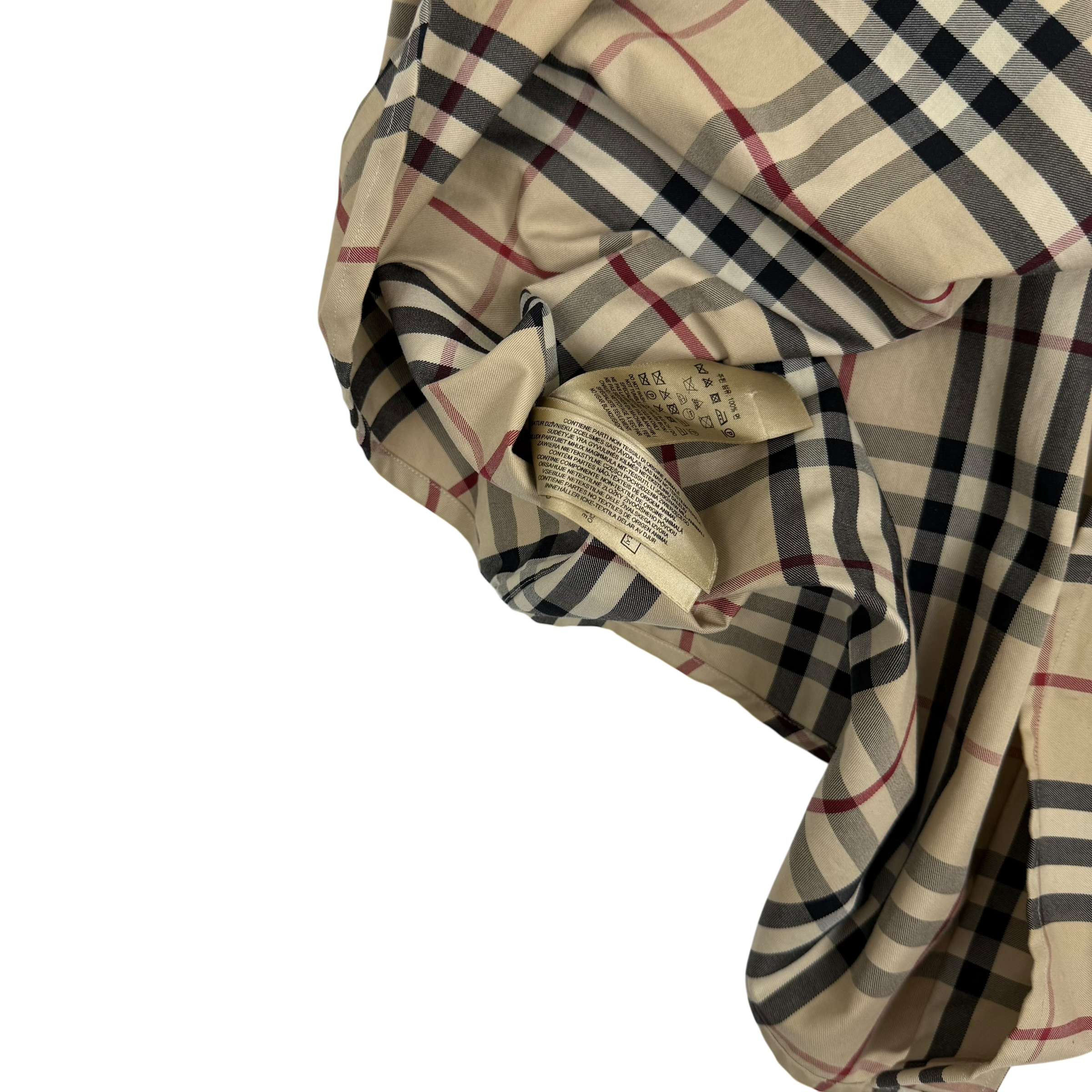 Burberry X Gosha Rubchinsky Nova Check Heavy Cotton Plaid Shirt Beige (Fits L-XL)