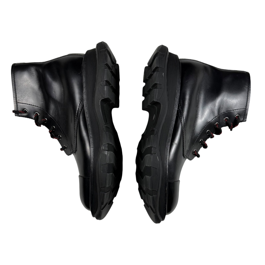 Alexander McQueen Oversized Sole Combat Leather Boots Black (fits US8.5-9)