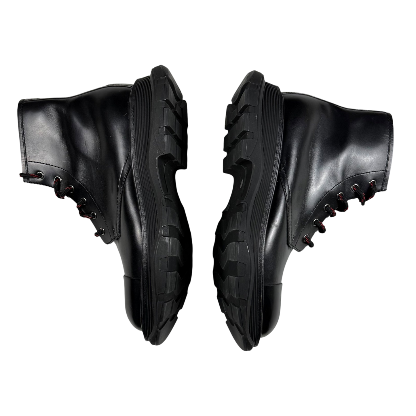 Alexander McQueen Oversized Sole Combat Leather Boots Black (fits US8.5-9)