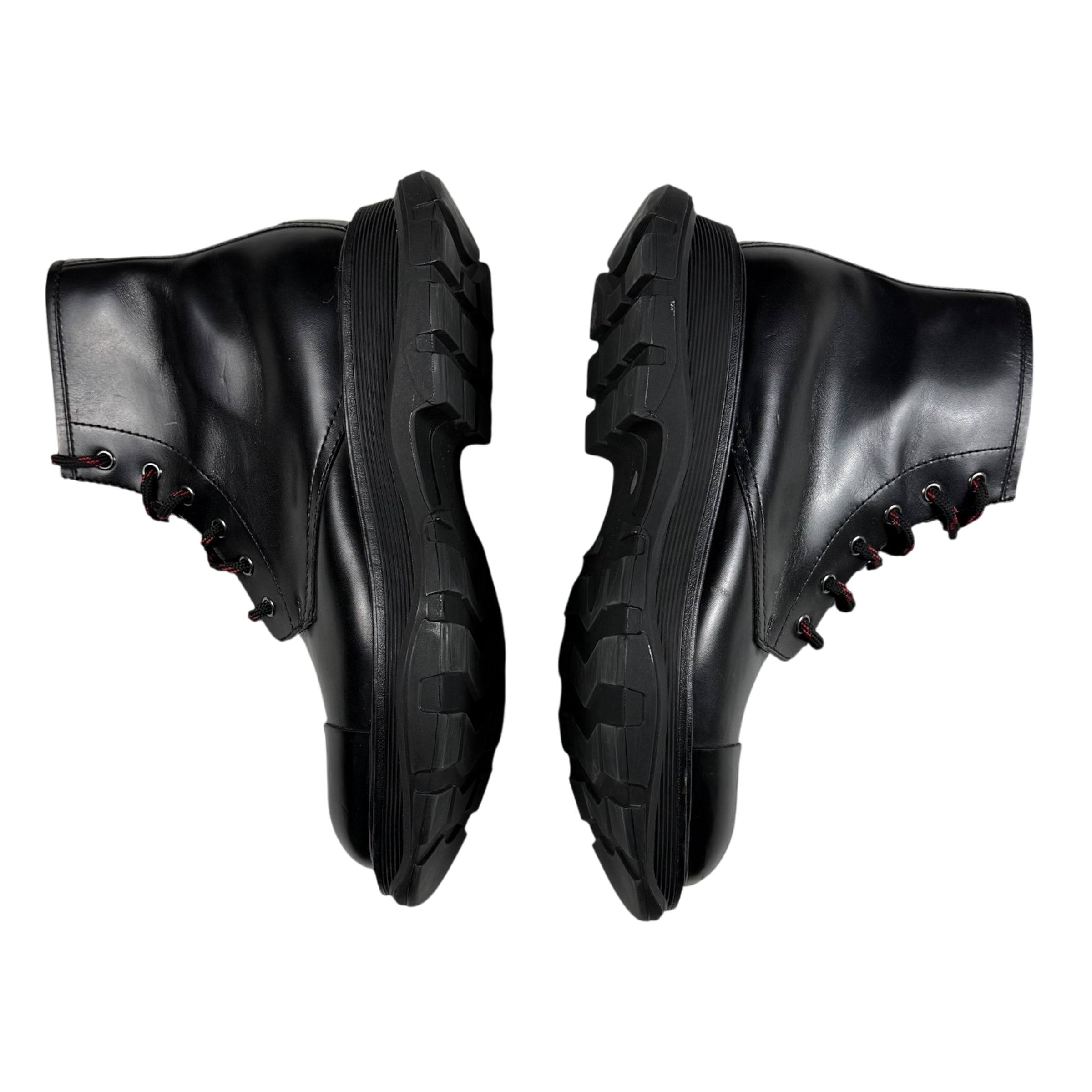 Alexander McQueen Oversized Sole Combat Leather Boots Black (fits US8.5-9)