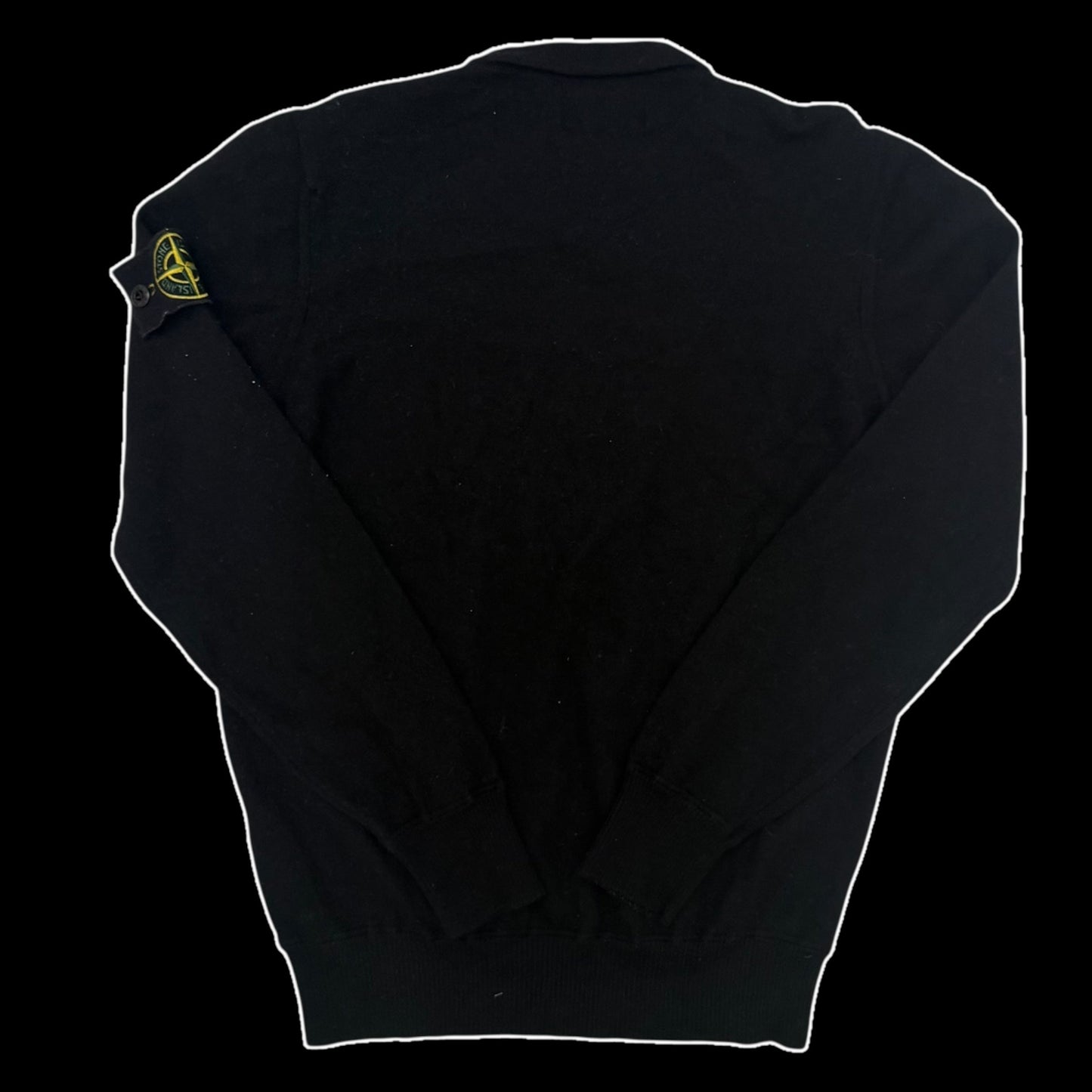 Stone Island Pure Wool Black Knit Sweatshirt (Fits XS-S)