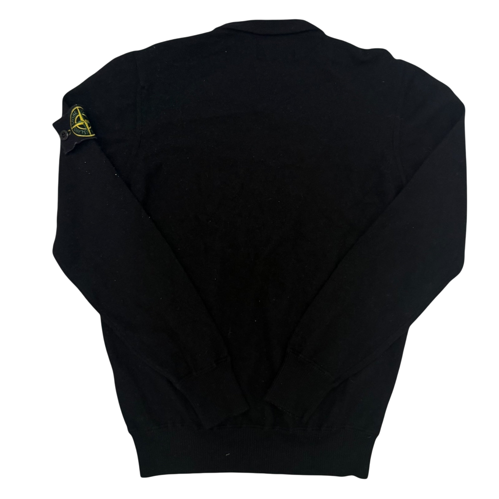 Stone Island Pure Wool Black Knit Sweatshirt (Fits XS-S)