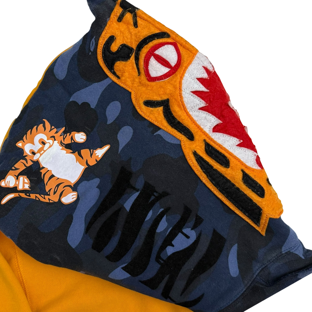 BAPE (A Bathing Ape) Tiger Shark Zip-Up Hoodie Yellow/Blue (Size M)