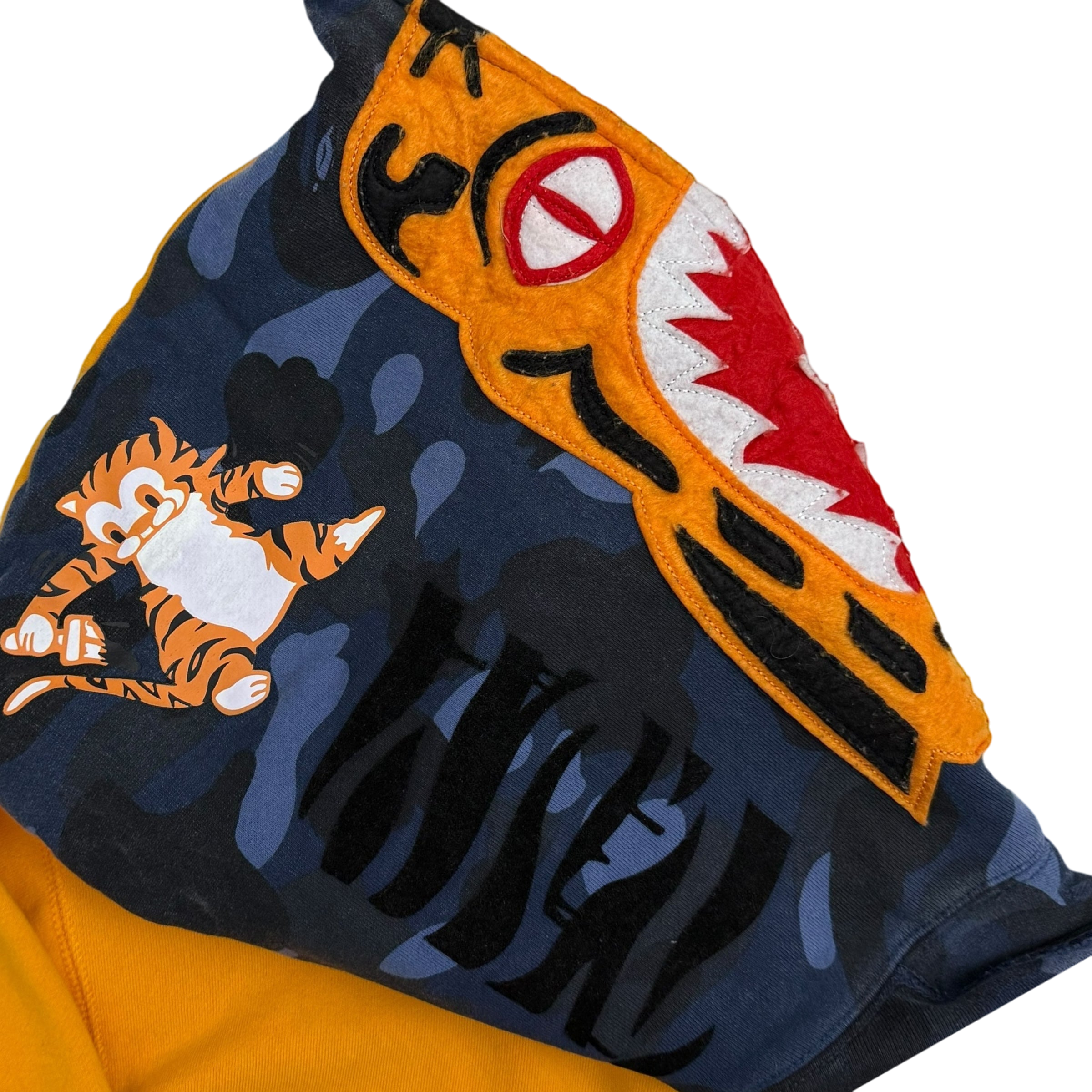 BAPE (A Bathing Ape) Tiger Shark Zip-Up Hoodie Yellow/Blue (Size M)