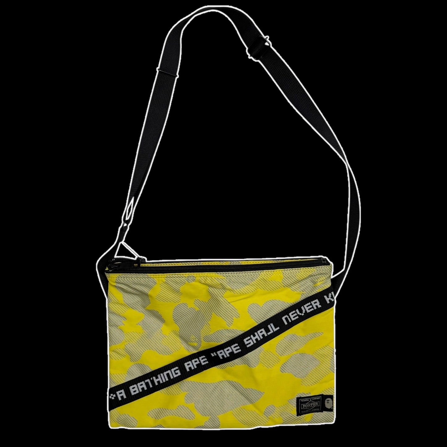 BAPE (A Bathing Ape) x Porter 3M Camo Sacoche Yellow