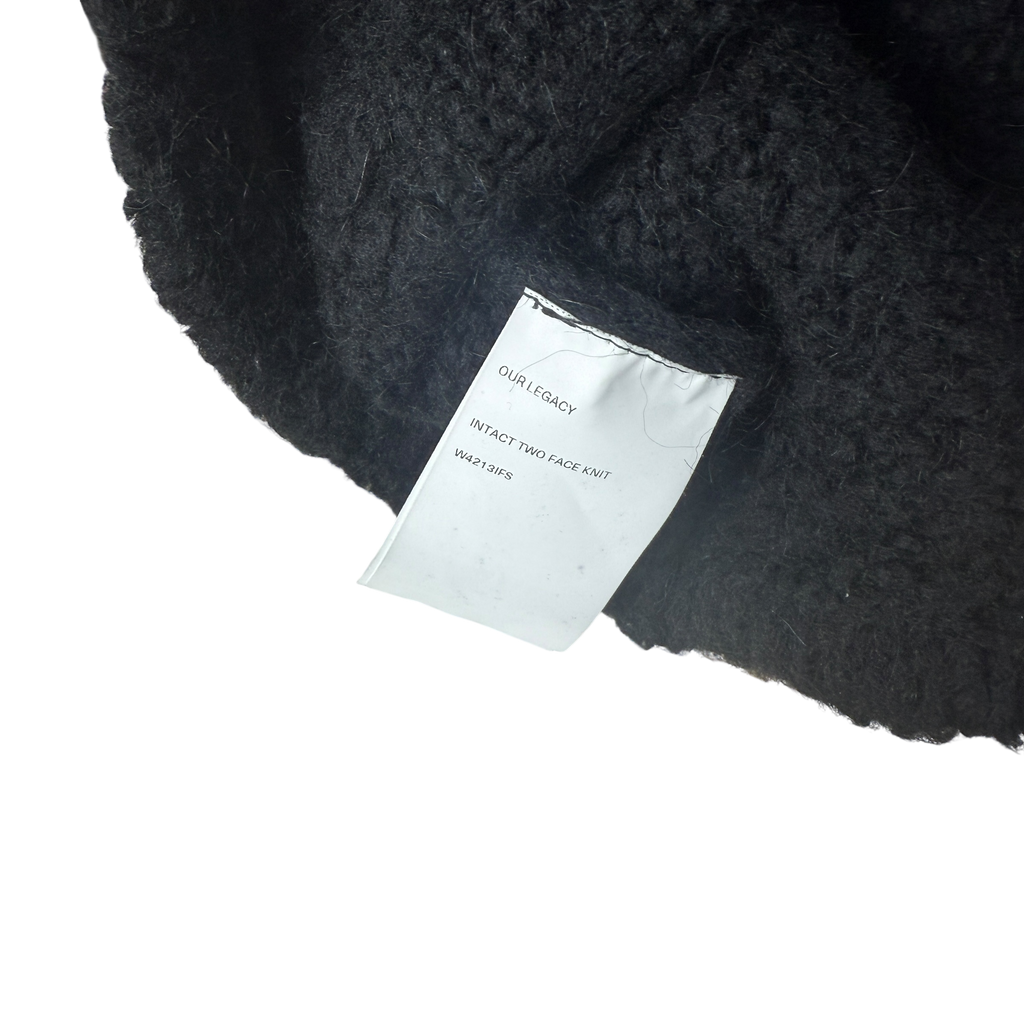 Our Legacy Intact Two Face Cropped Cable Knit Sweatshirt Black (Size 38)