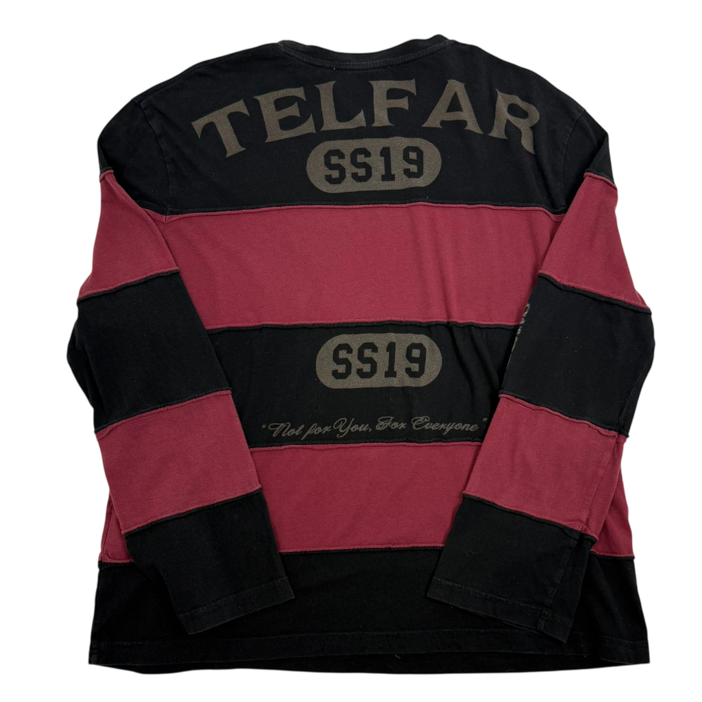 Telfar x Budweiser SS19 Reconstruction Long Sleeve Shirt Burgundy/Black (Fits M-L)