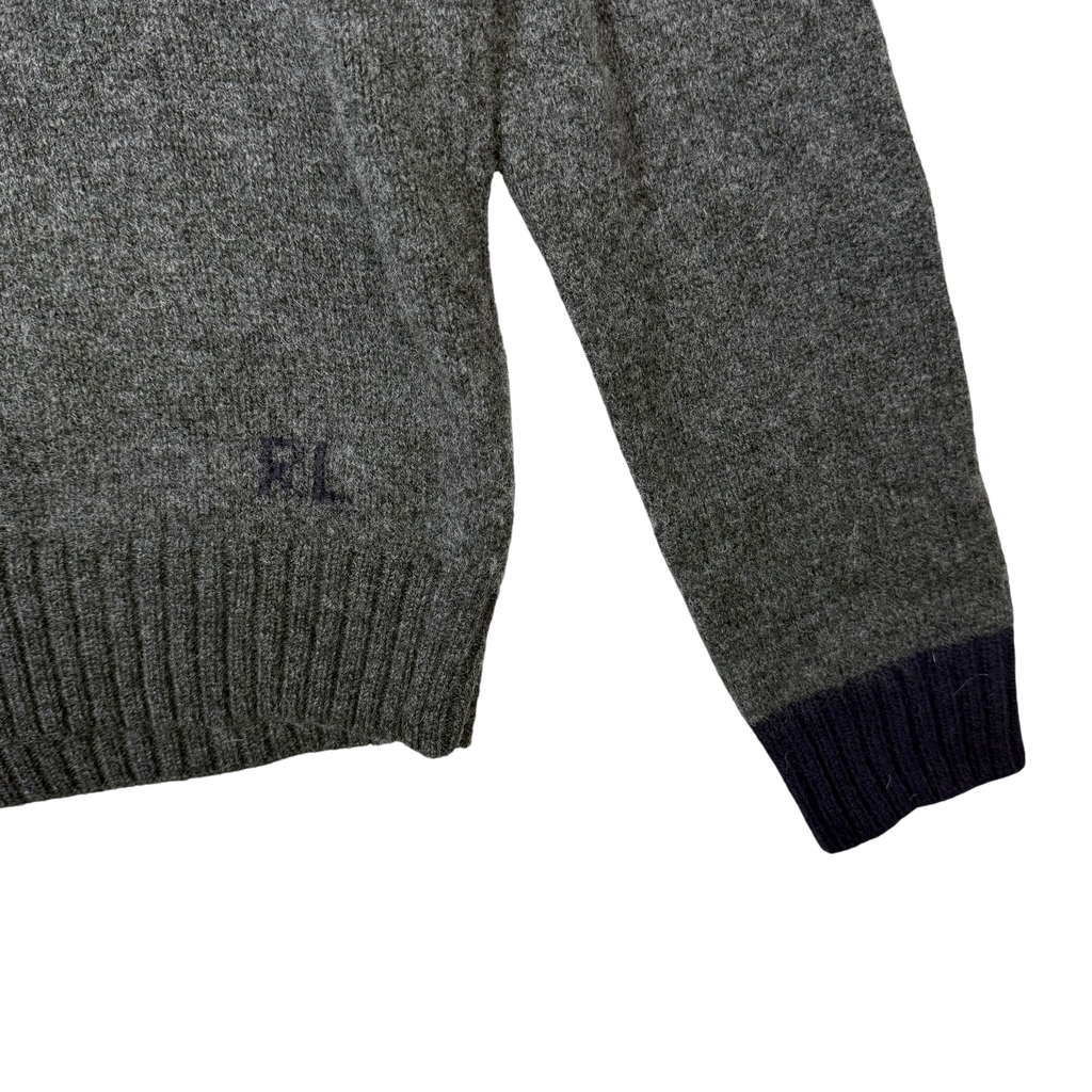 Polo Ralph Lauren ‘Geaky Bear’ Intarsia Knit Wool Sweatshirt Grey (fits M-L)