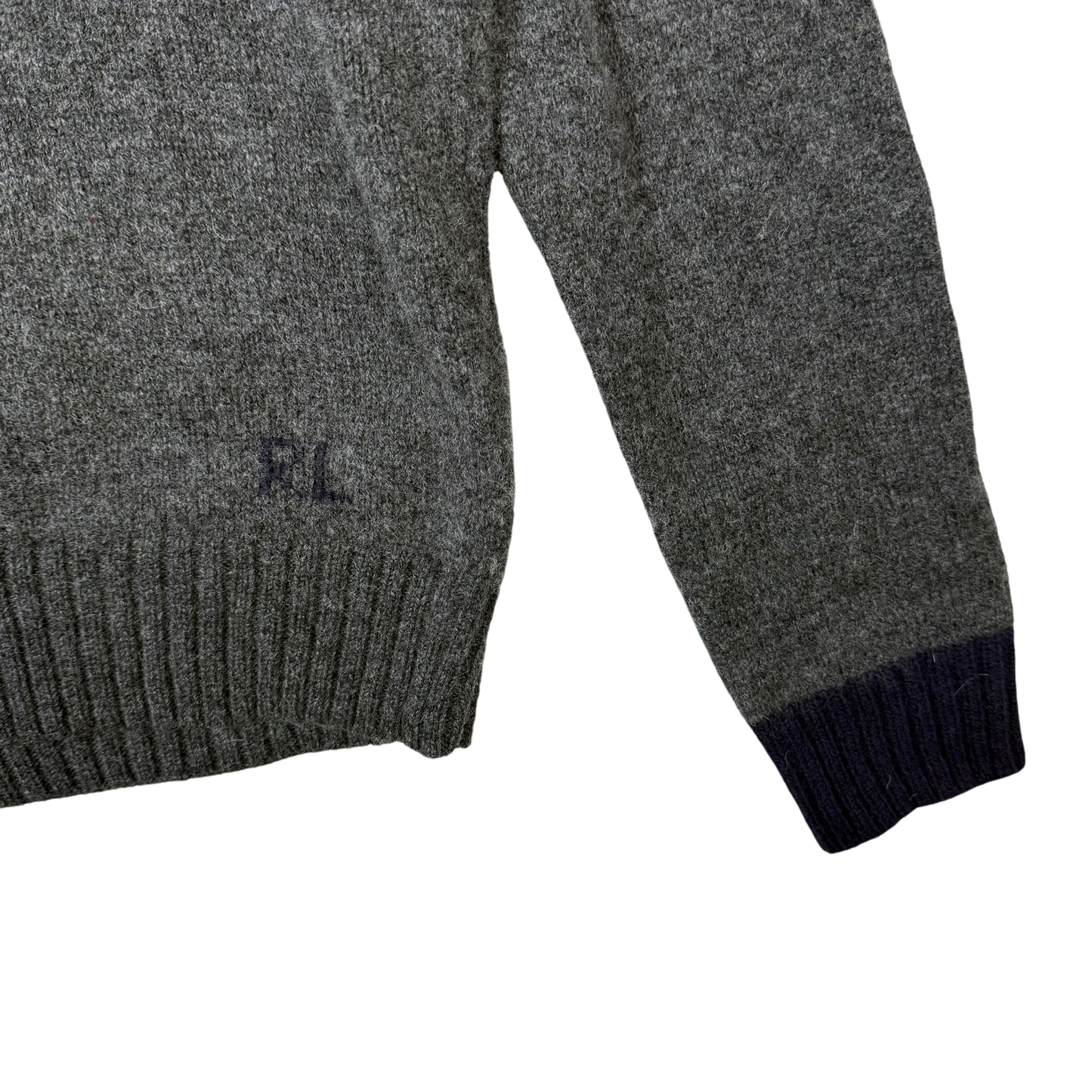 Polo Ralph Lauren ‘Geaky Bear’ Intarsia Knit Wool Sweatshirt Grey (fits M-L)