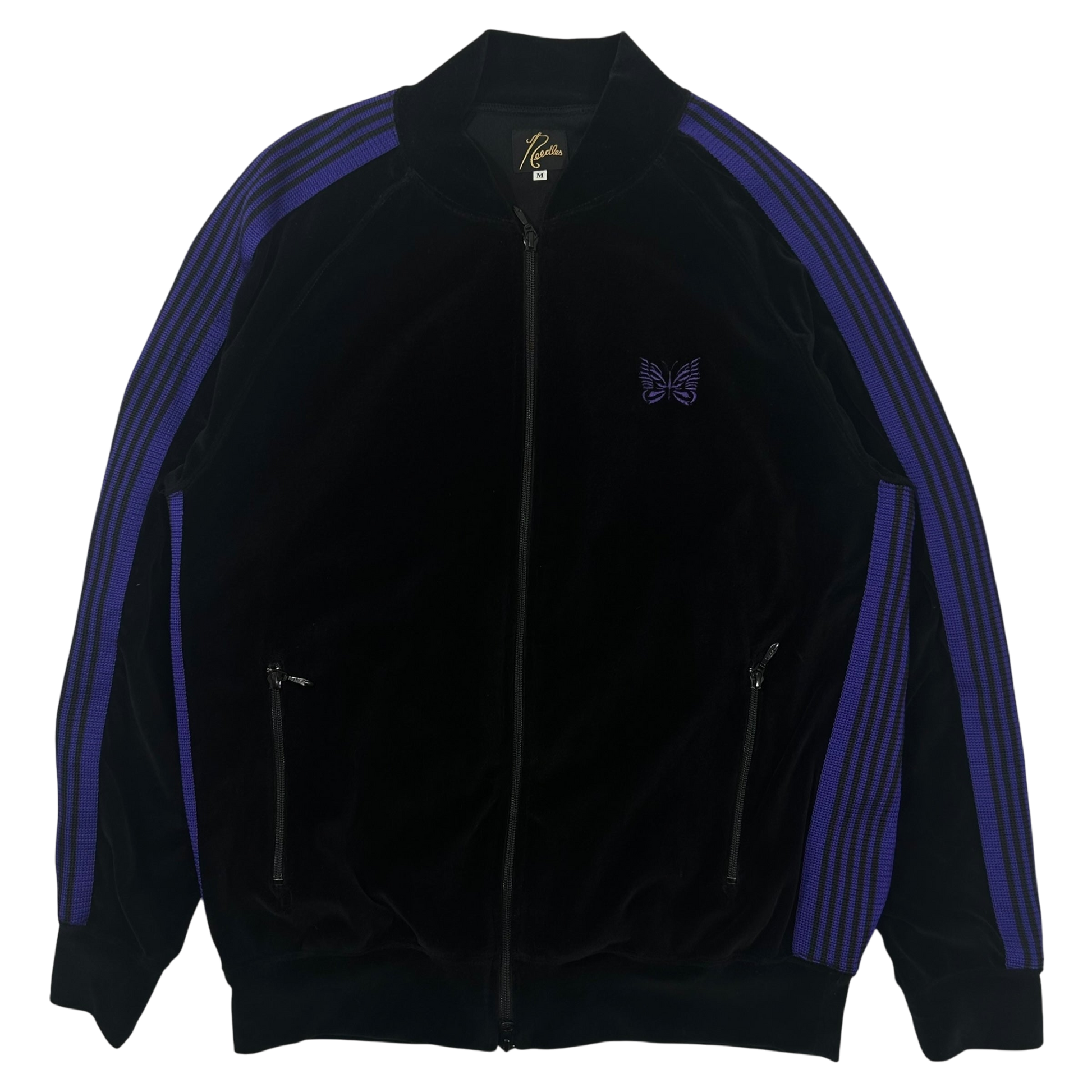 Needles Velour Track Jacket Black/Purple (Fits L)