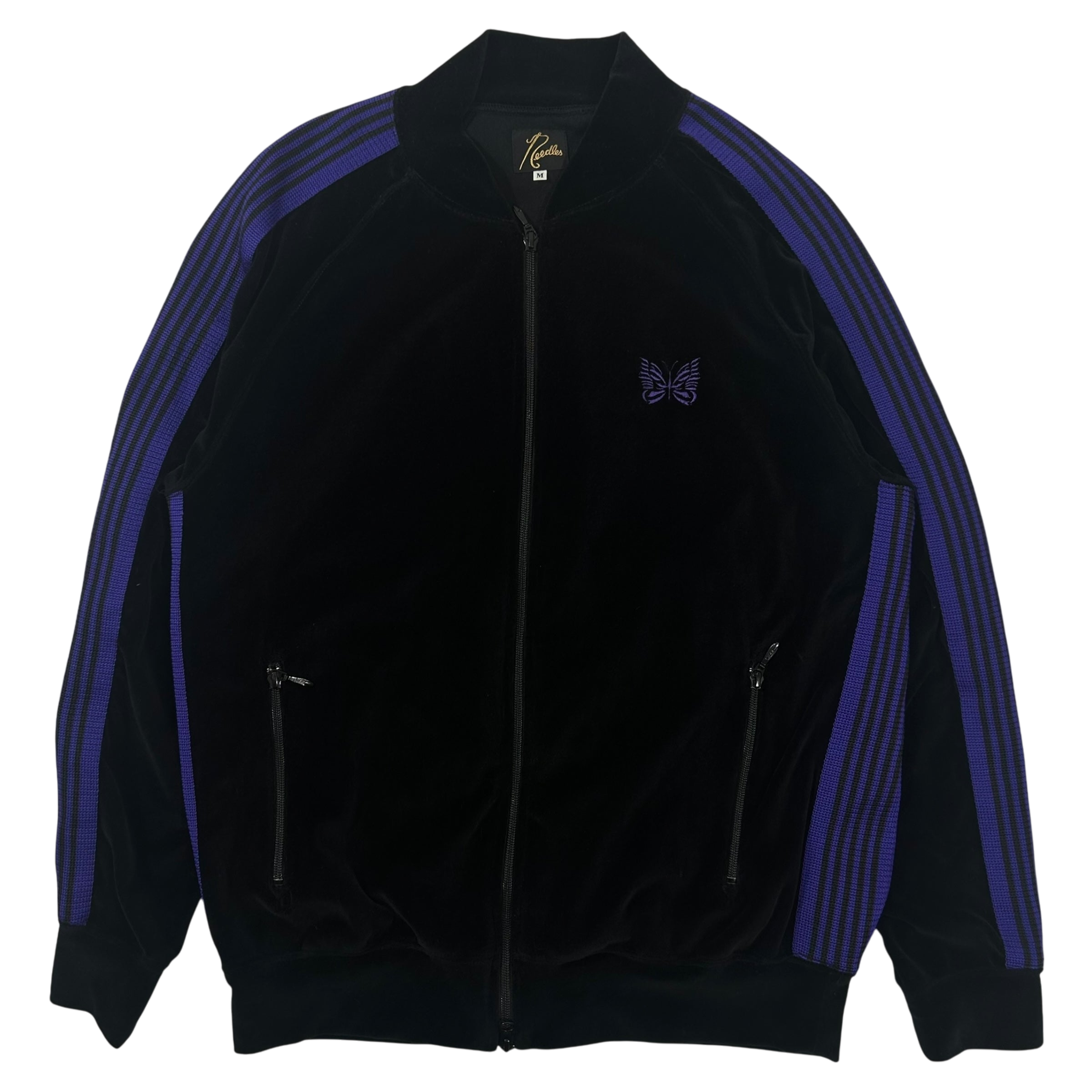 Needles Velour Track Jacket Black/Purple (Fits L)