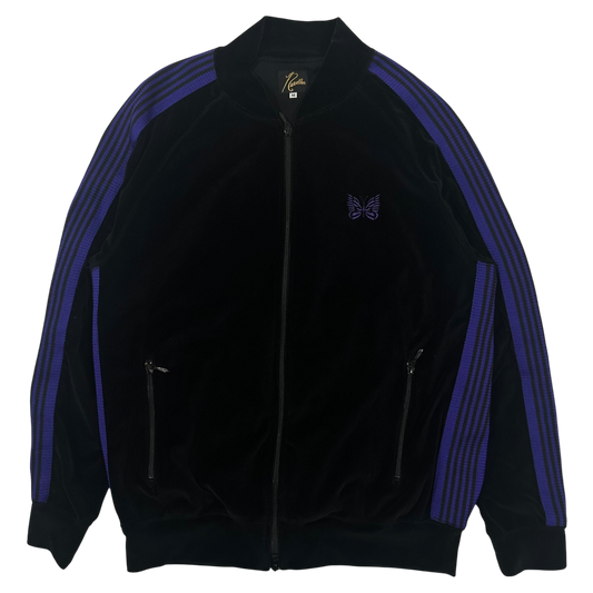 Needles Velour Track Jacket Black/Purple (Fits L)