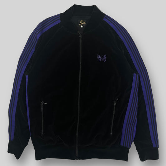 Needles Velour Track Jacket Black/Purple (Fits L)