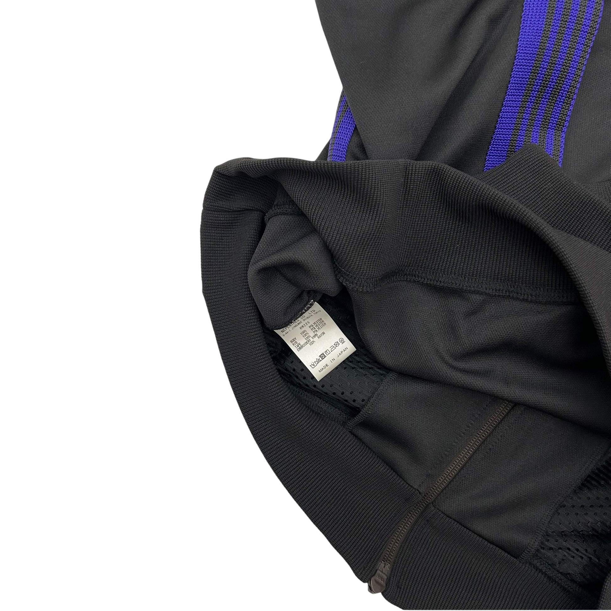 Needles Poly Smooth Track Jacket Black/Purple (Size L)