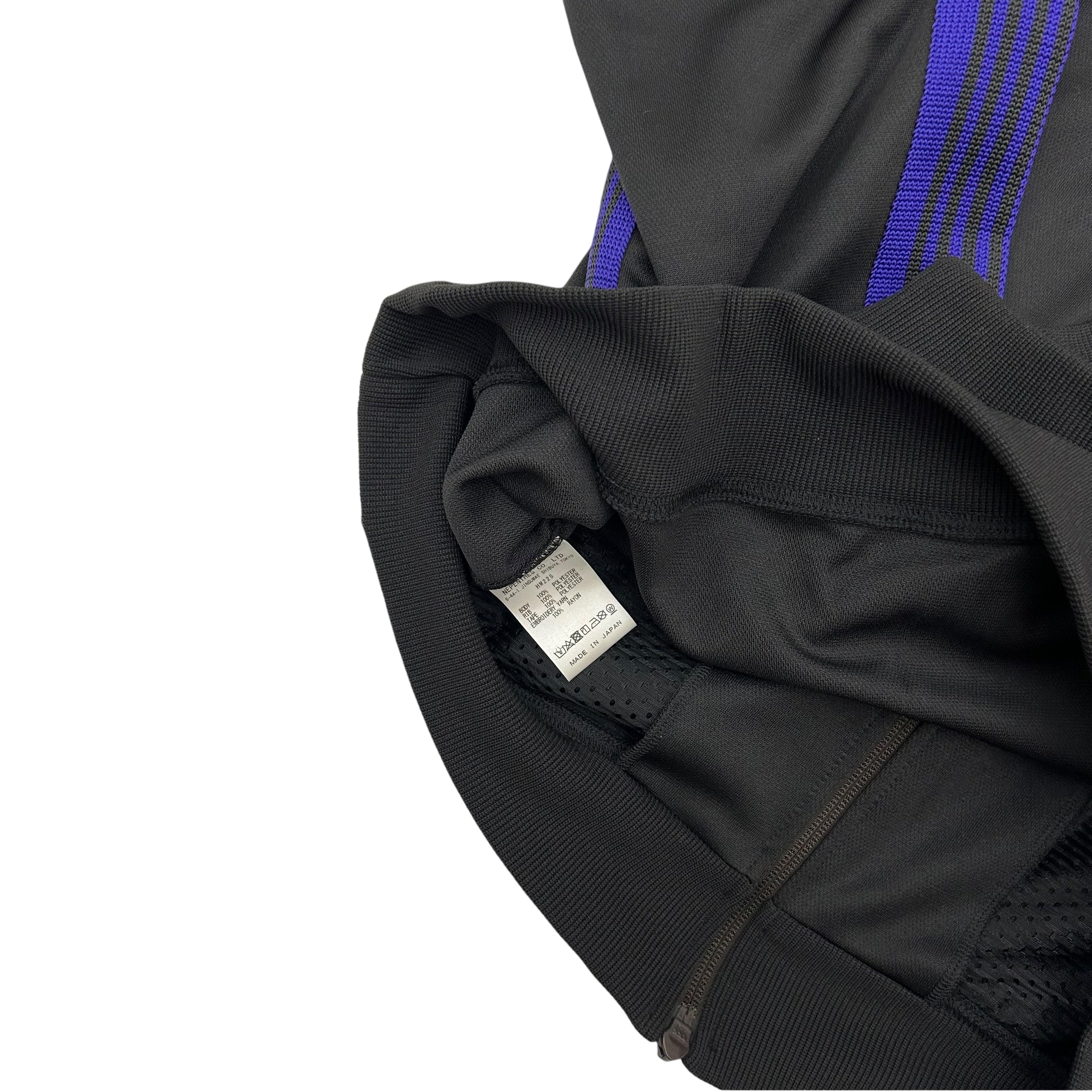 Needles Poly Smooth Track Jacket Black/Purple (Size L)